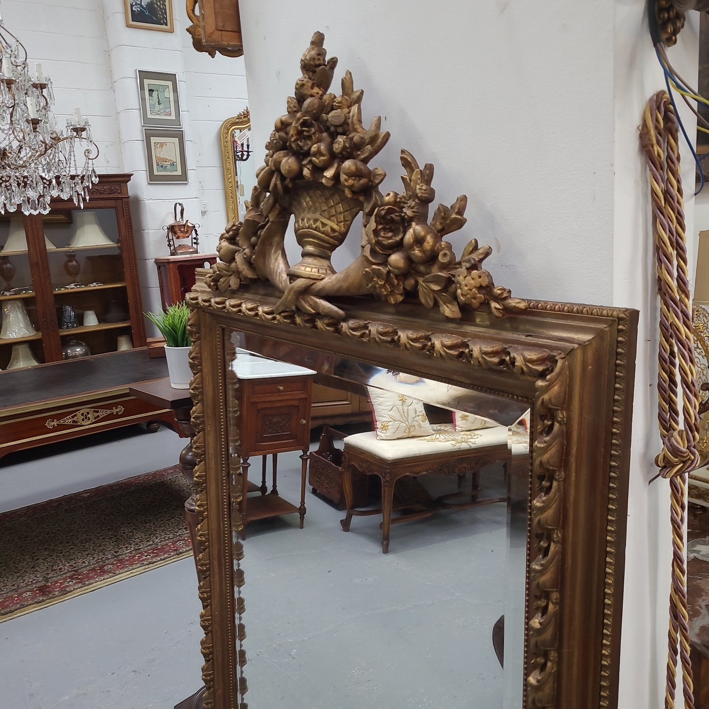 19th Century French Gilt Framed Mantle Mirror