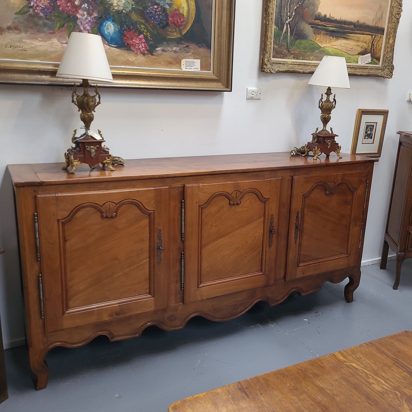 Early 19th Century Fruitwood Three Door Sideboard