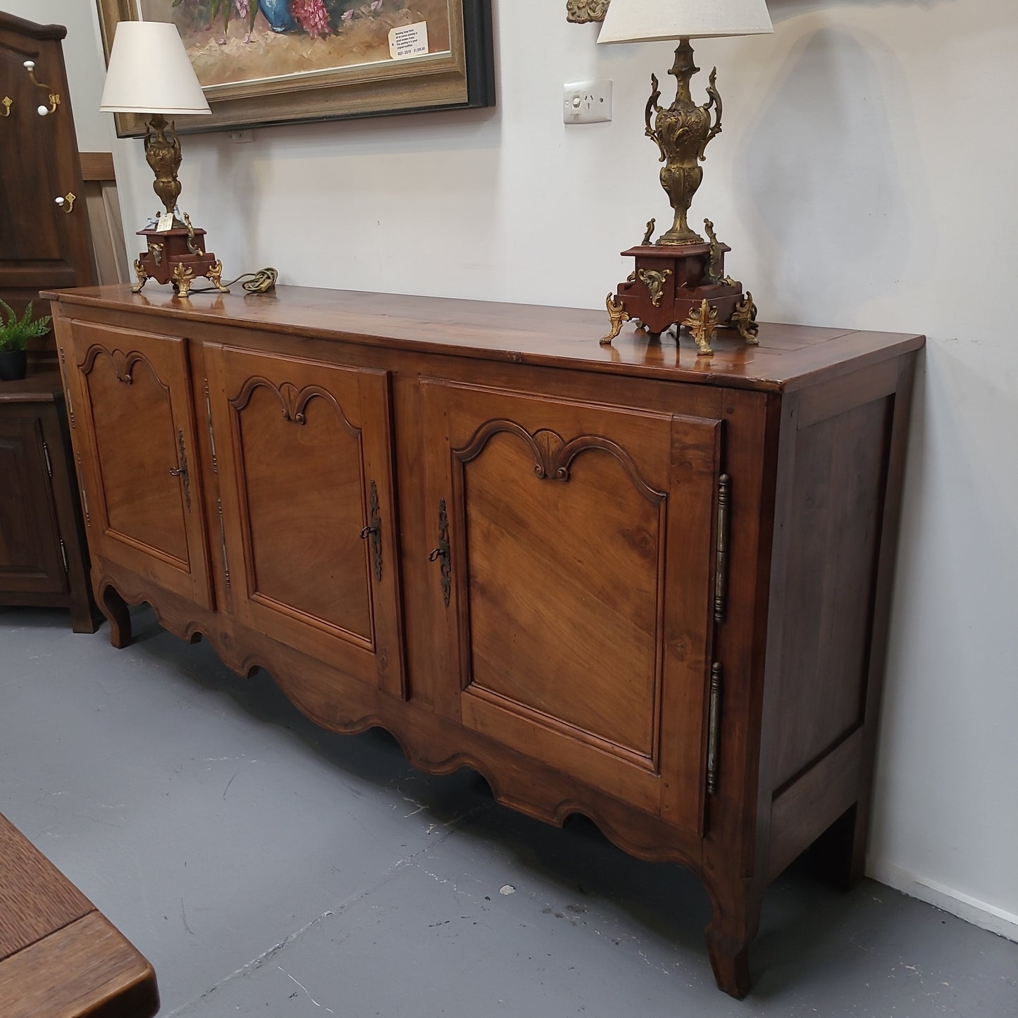 Early 19th Century Fruitwood Three Door Sideboard