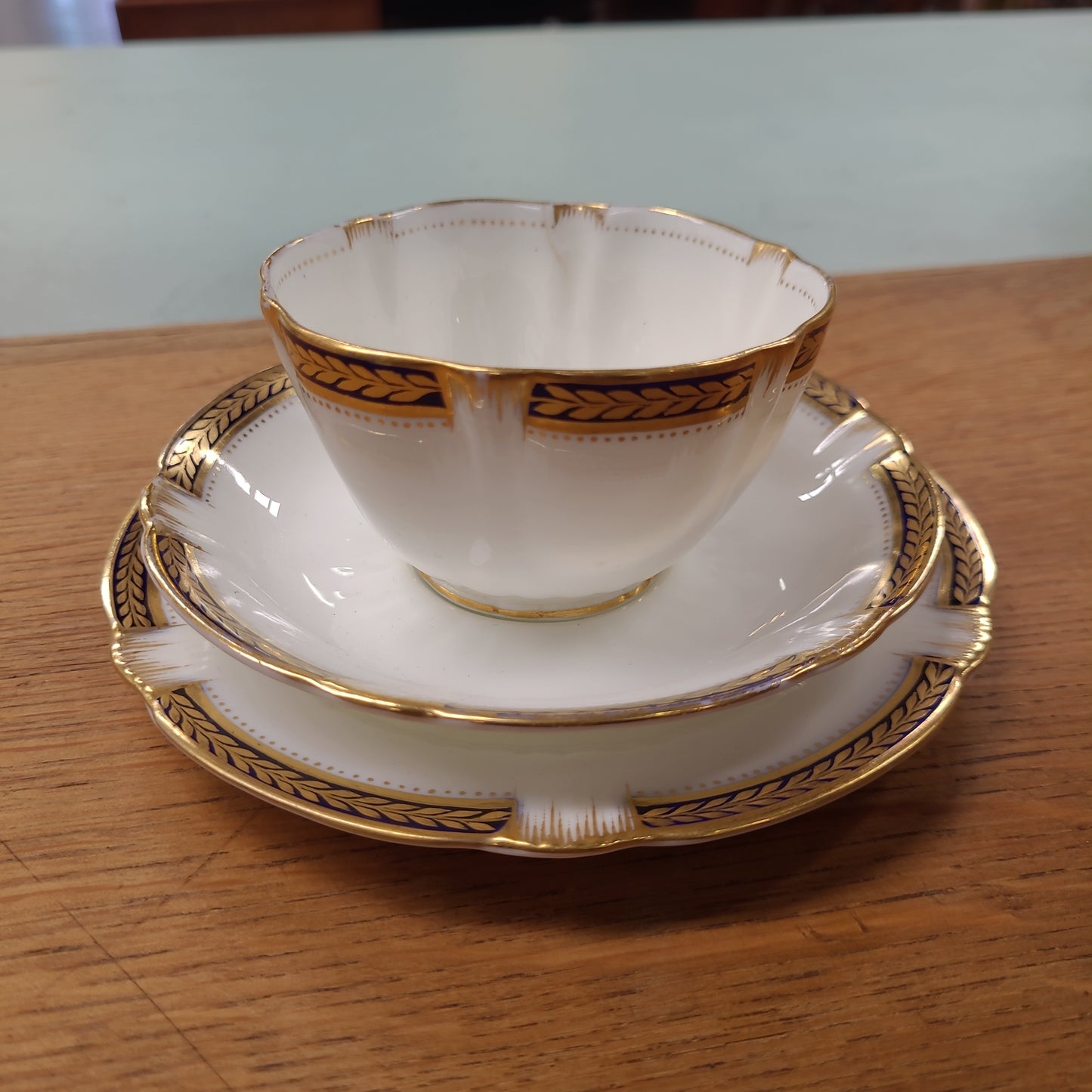 Crescent English Antique Decorative Cup Saucer Plate