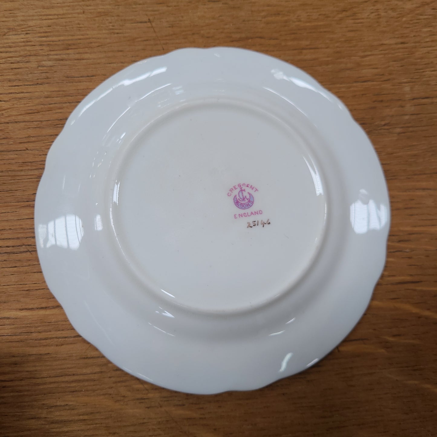 Crescent English Antique Decorative Cup Saucer Plate
