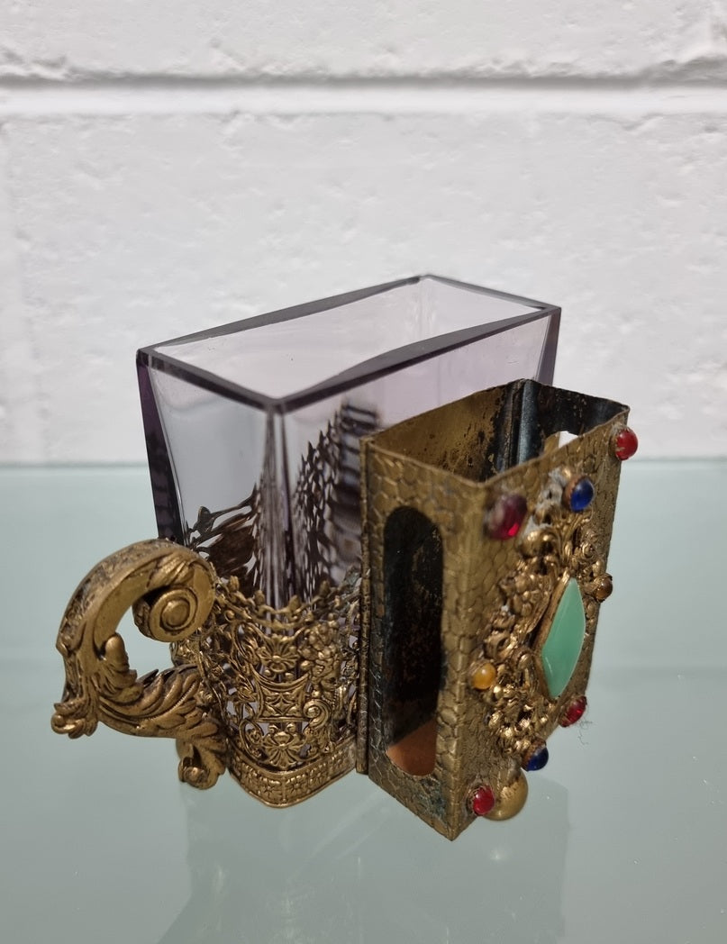 Vintage Bohemian Match Box Holder