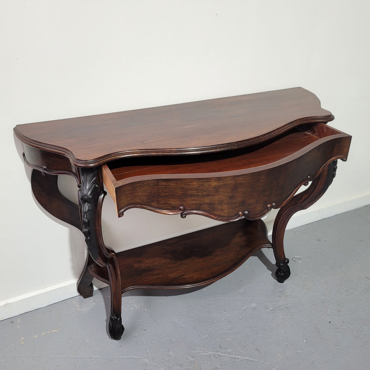French 19th Century Rosewood Console Table With Drawer
