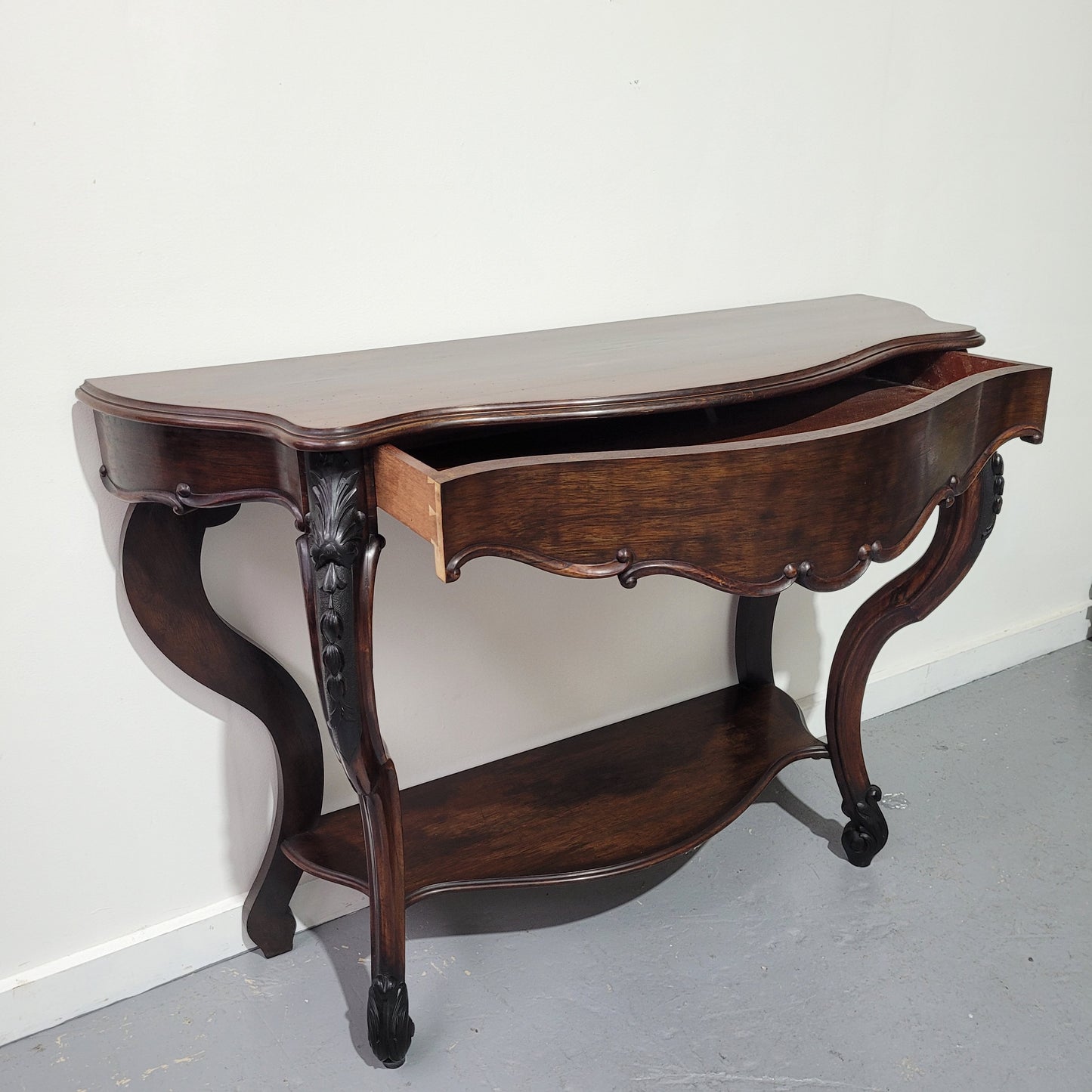 French 19th Century Rosewood Console Table With Drawer
