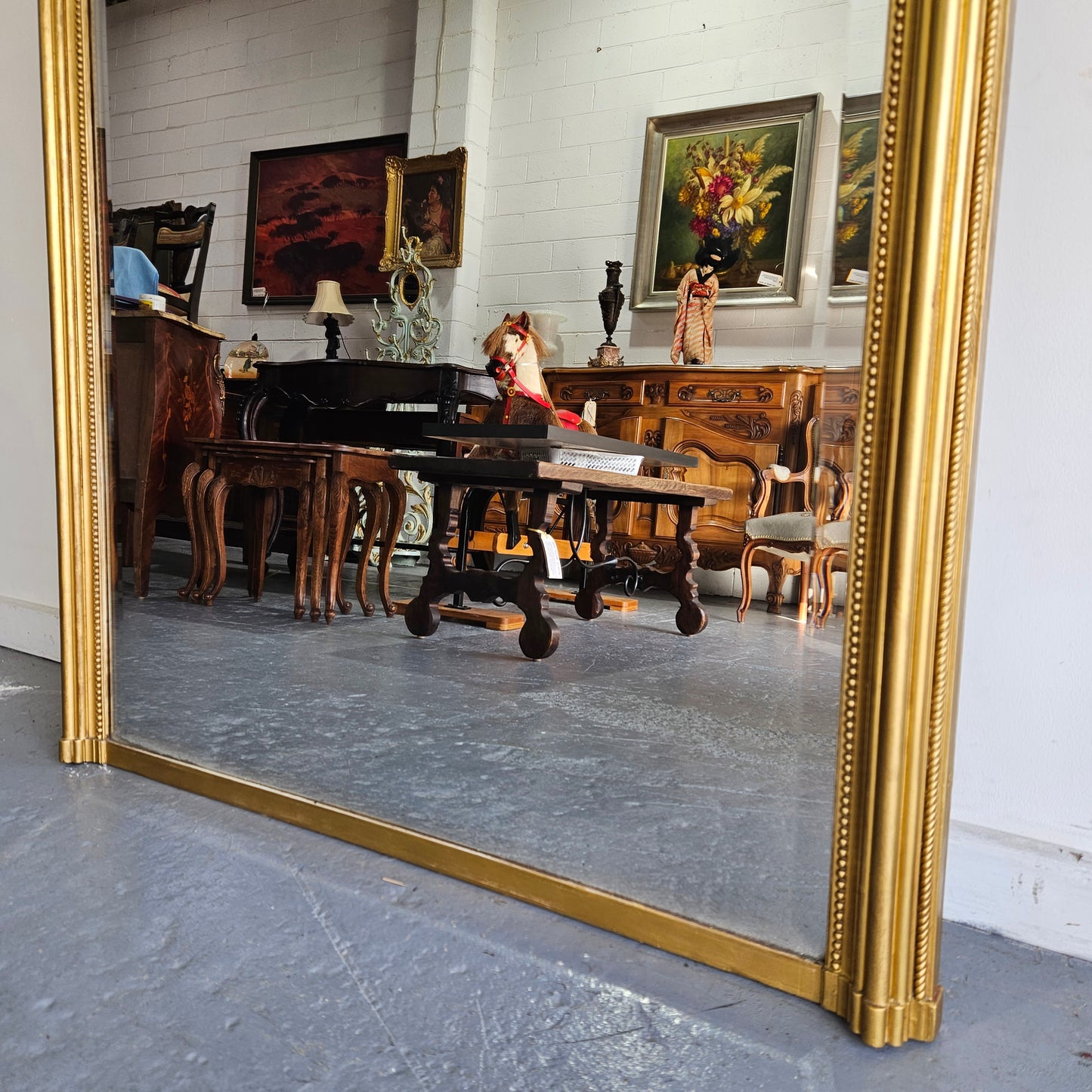 Napoleon III era Louis XV style large mantel mirror, in great original condition. Please see the photos as they form part of the description.