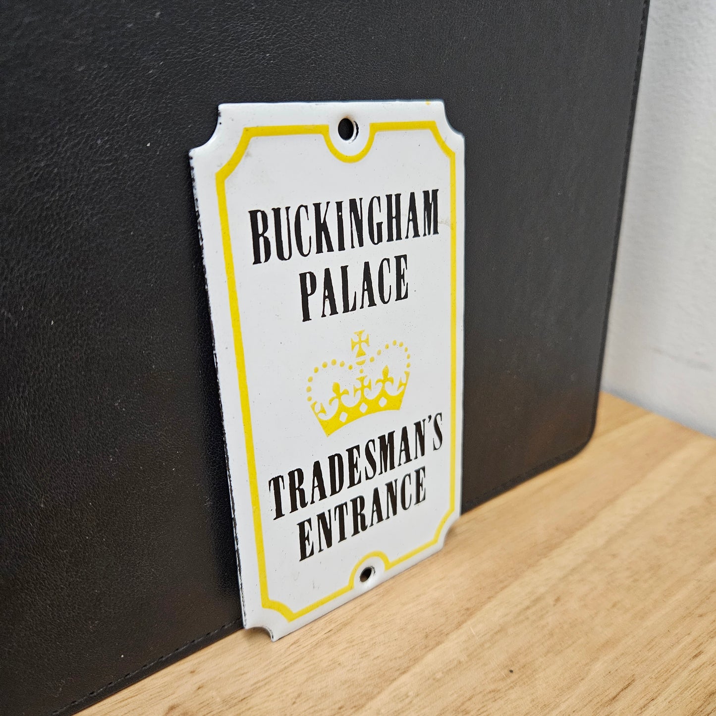 Rare Vintage Genuine Enamel "Buckingham Palace" Sign. "Made in England". Please view photos as they form part of the description.