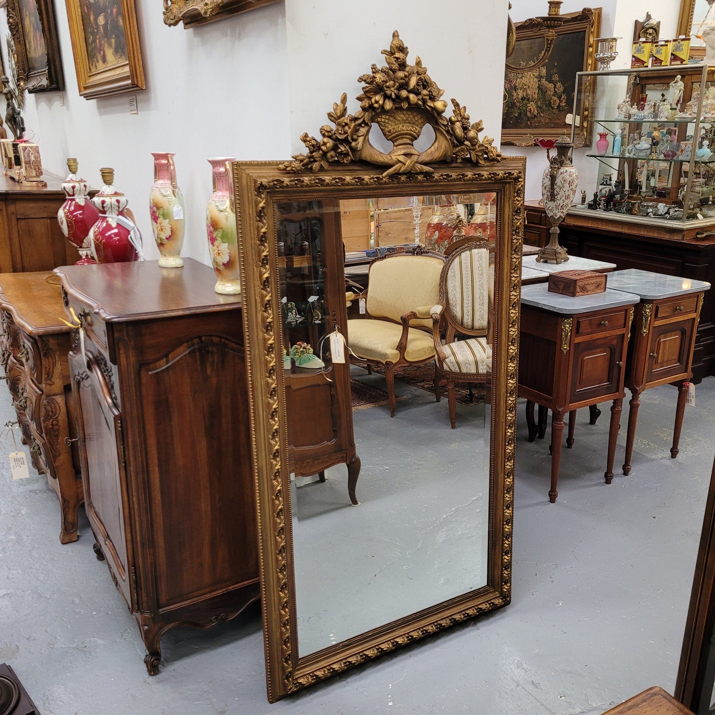 19th Century French Gilt Framed Mantle Mirror