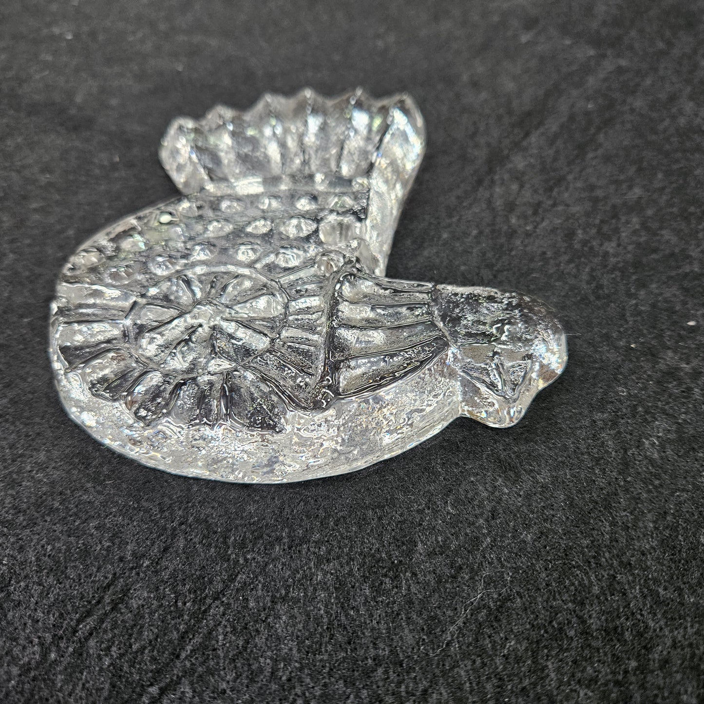 Vintage "Pukeberg Sweden" Large Glass Dove Suncatcher