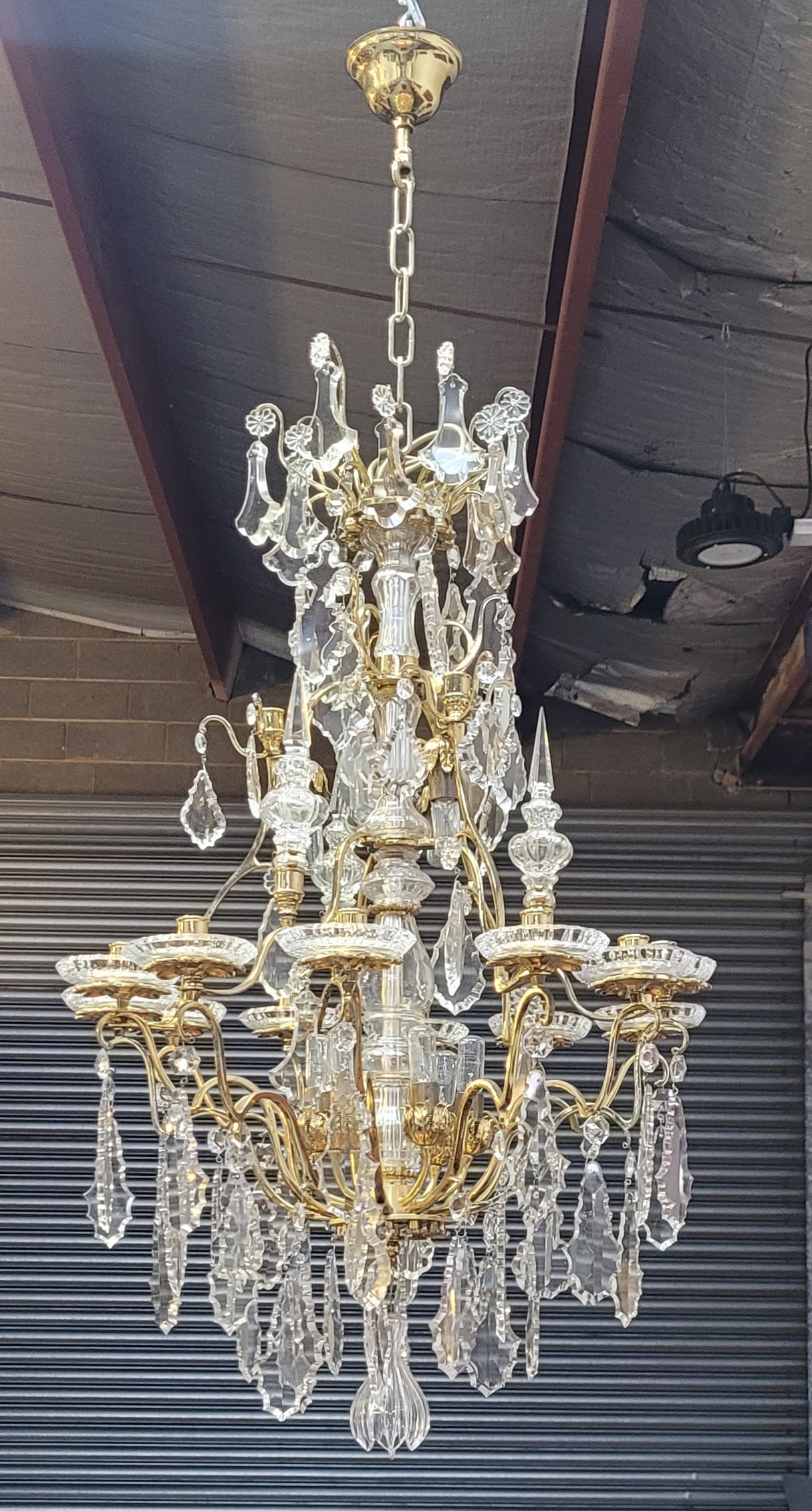 Very Impressive French "Baccarat" 12 Arm Chandelier