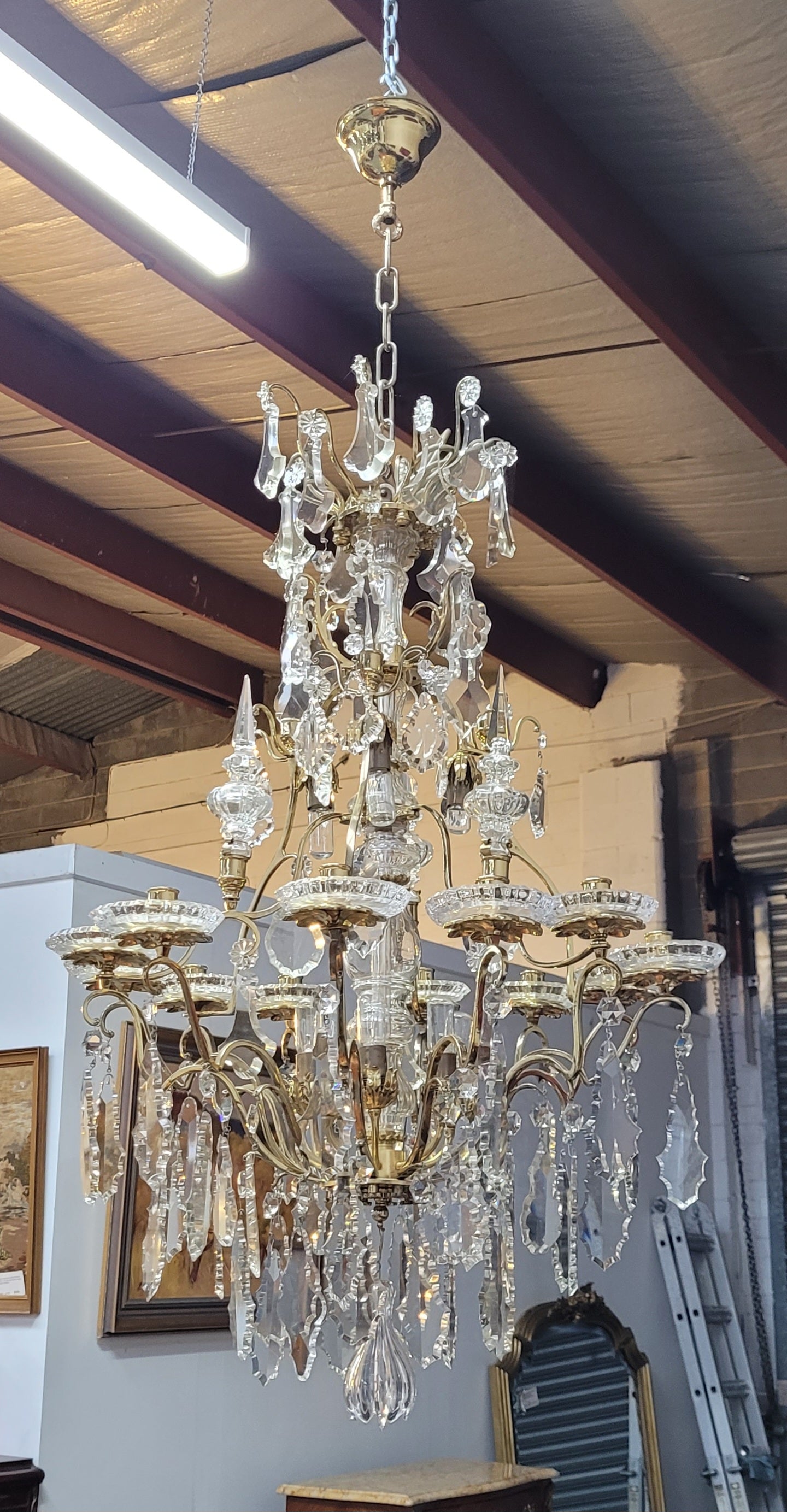 Very Impressive French "Baccarat" 12 Arm Chandelier