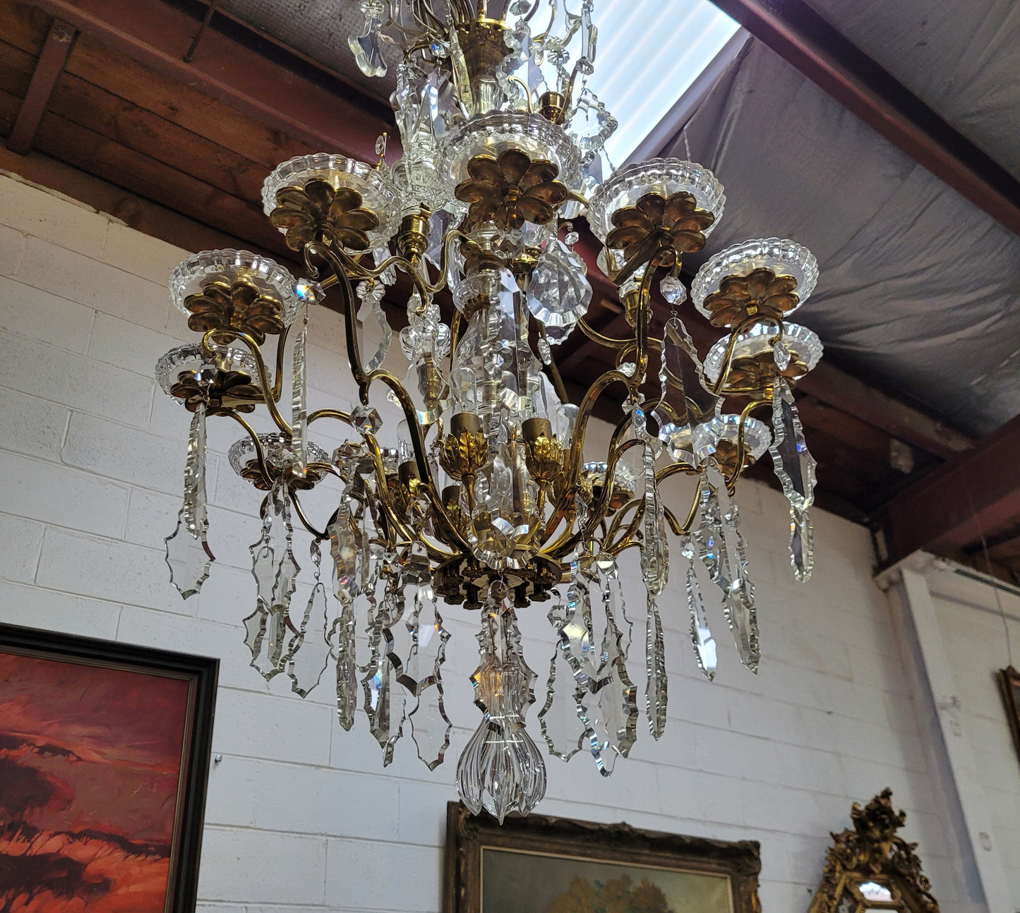 Very Impressive French "Baccarat" 12 Arm Chandelier