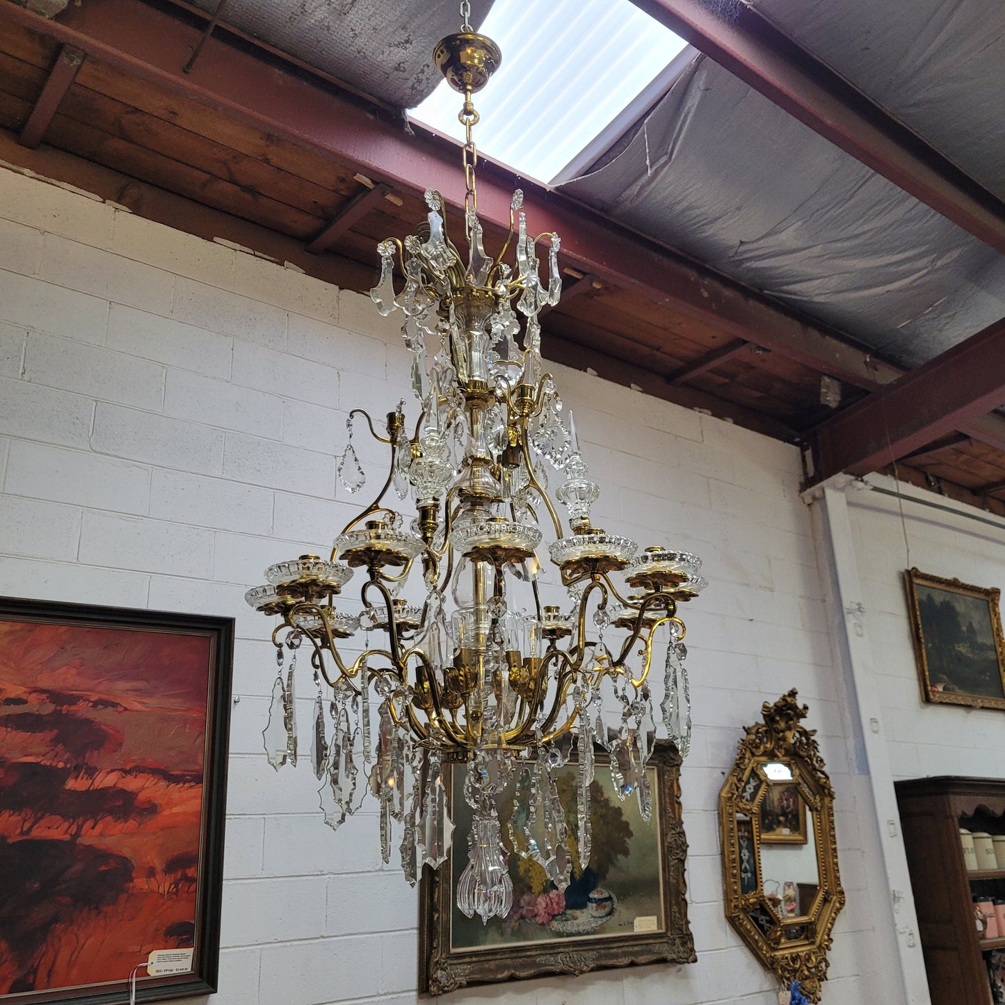 Very Impressive French "Baccarat" 12 Arm Chandelier