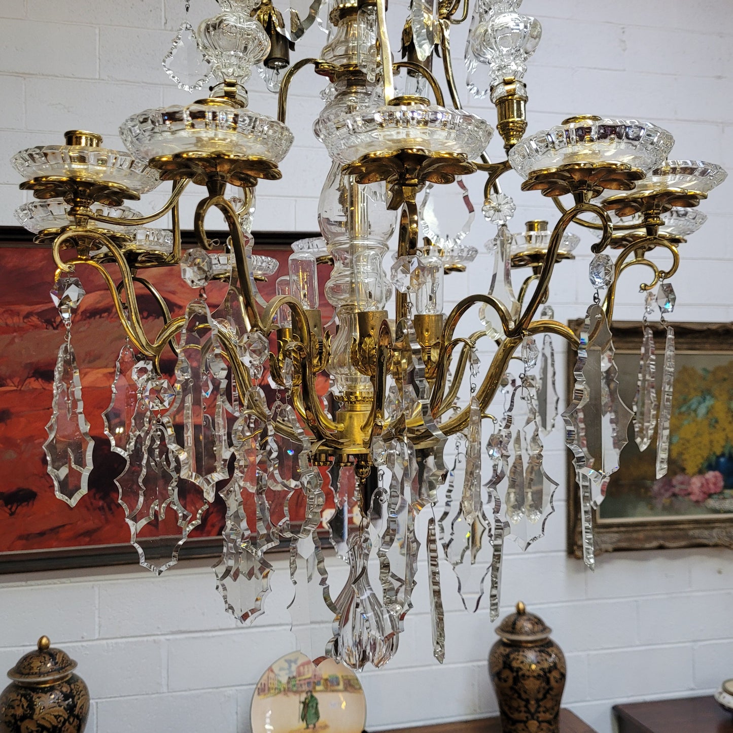 Very Impressive French "Baccarat" 12 Arm Chandelier
