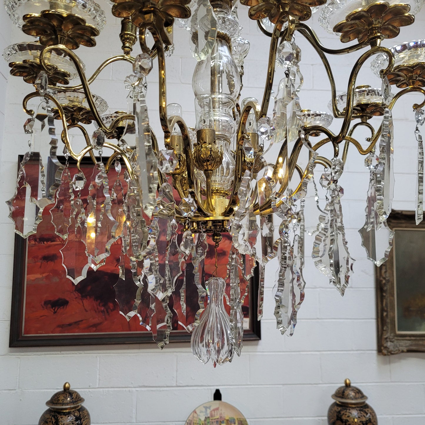 Very Impressive French "Baccarat" 12 Arm Chandelier