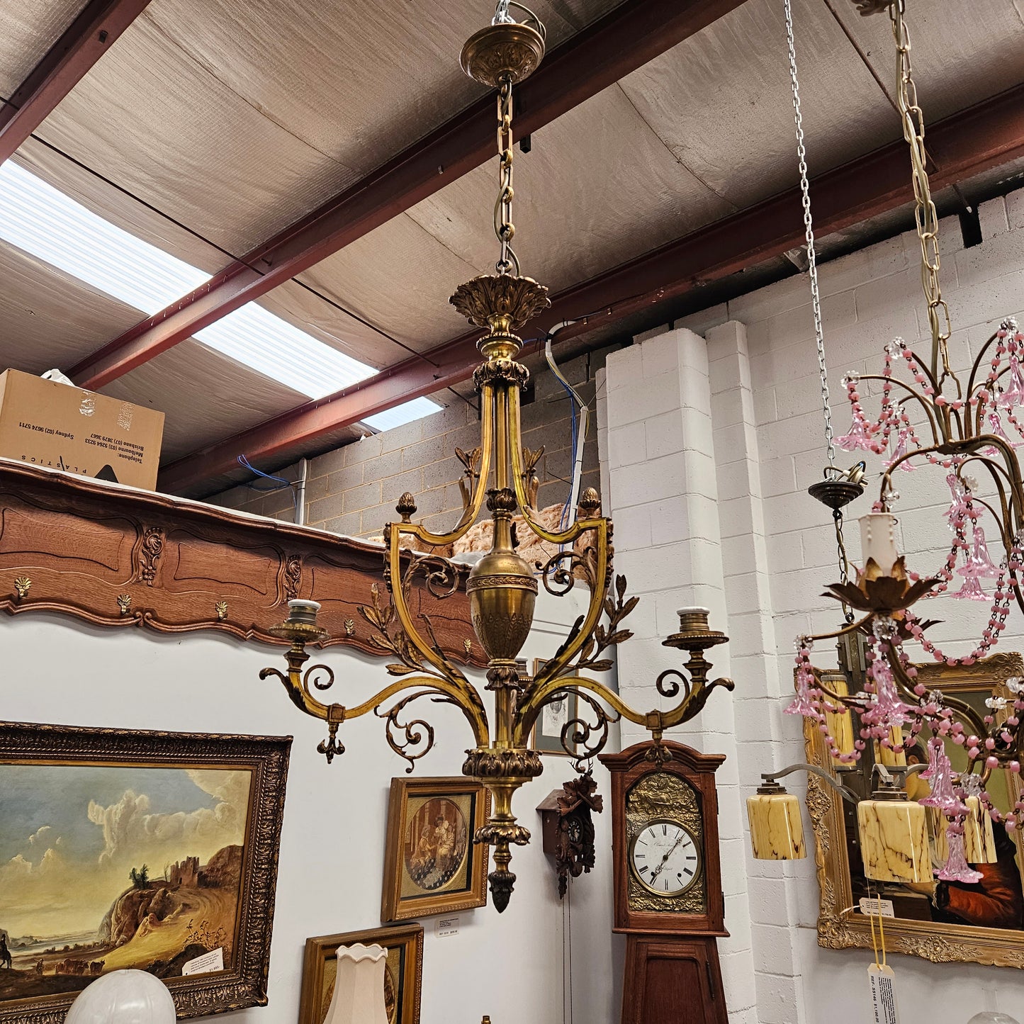 19th Century Antique French Bronze Chandelier