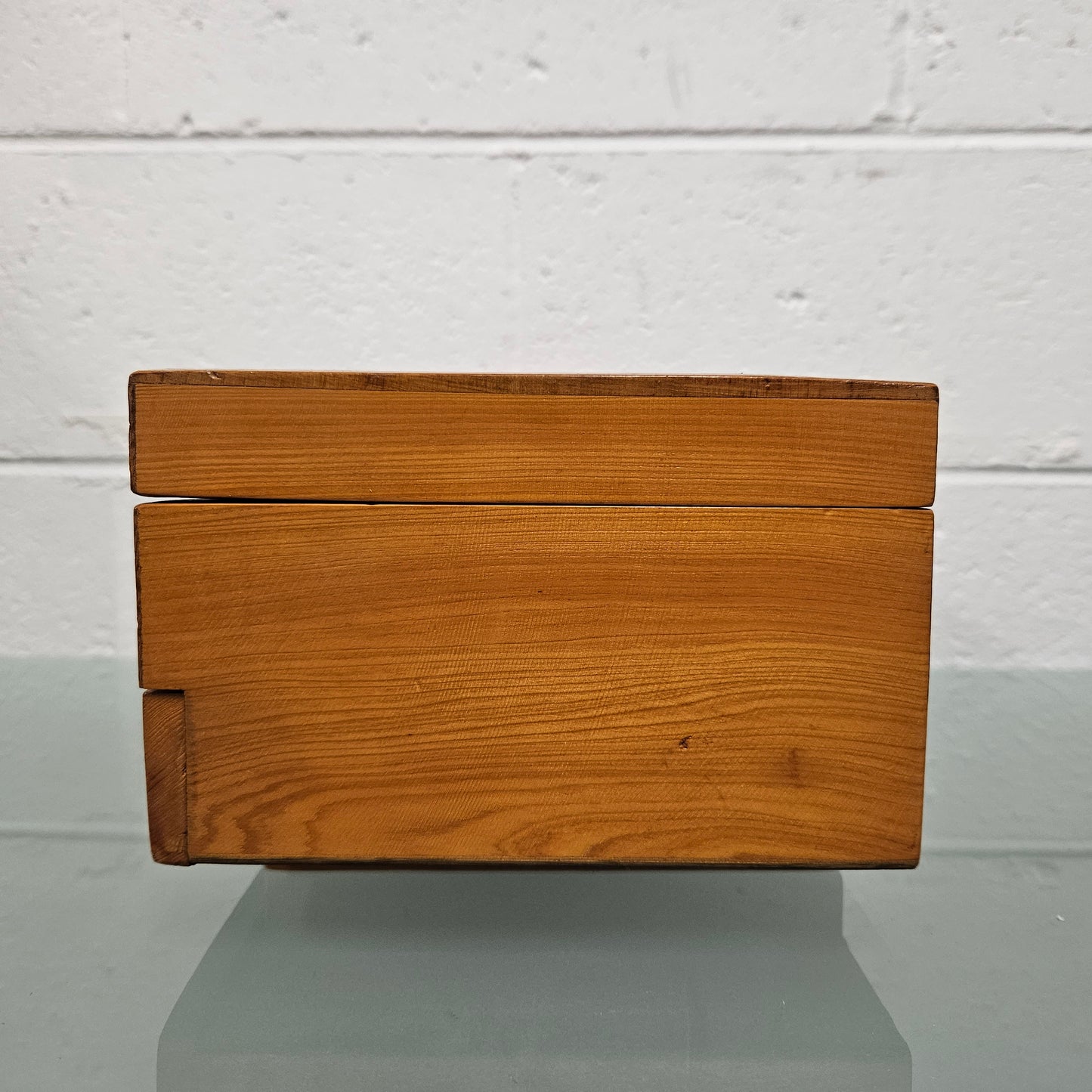 Vintage Chinese Carved Maple 2 sectional Jewellery Box with brass latch. Please see photos as they form part of the description.