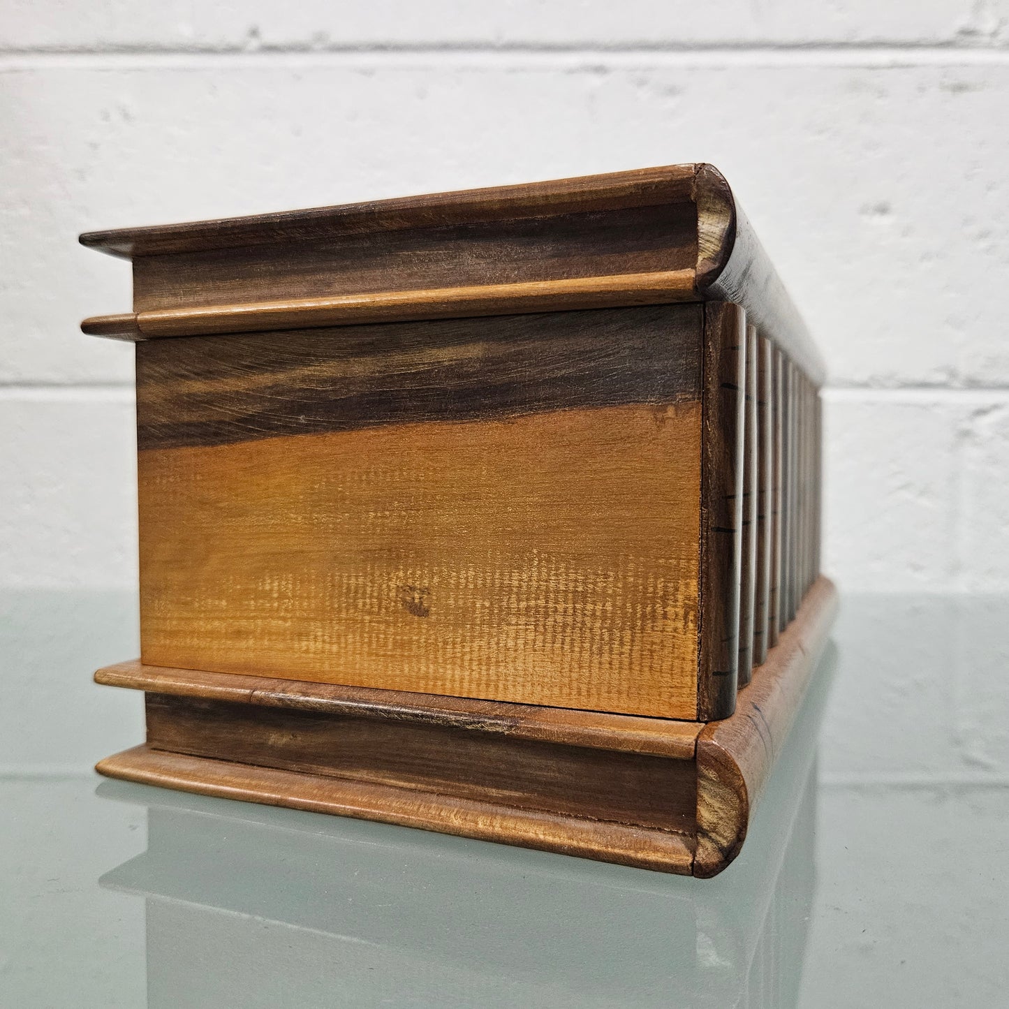 Antique Walnut Inlaid & Hand Painted Jewellery Box with Hidden (Secret) Compartment & Hidden Key Escutcheon. Circ 1920,s. Charming button backed satin interior. Please see photos as they form part of the description.