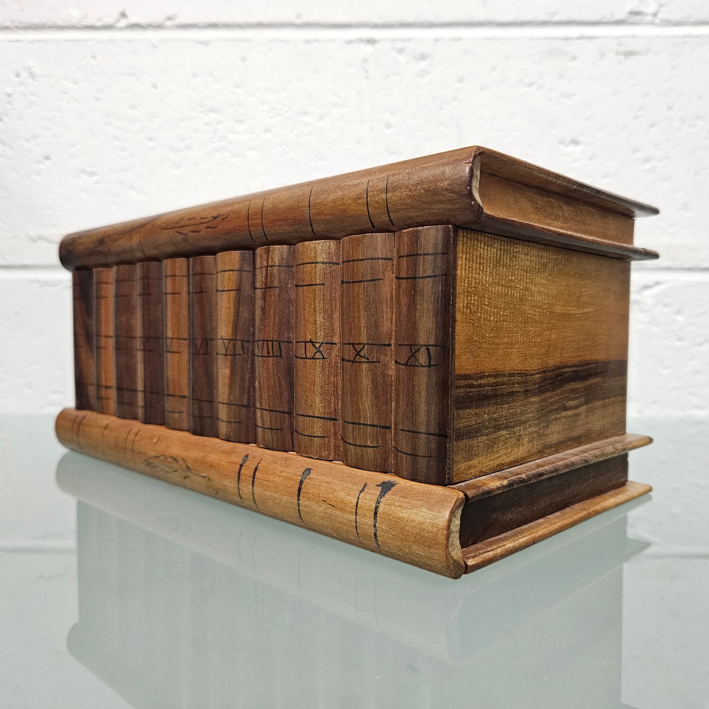 Antique Walnut Inlaid & Hand Painted Jewellery Box with Hidden (Secret) Compartment & Hidden Key Escutcheon. Circ 1920,s. Charming button backed satin interior. Please see photos as they form part of the description.