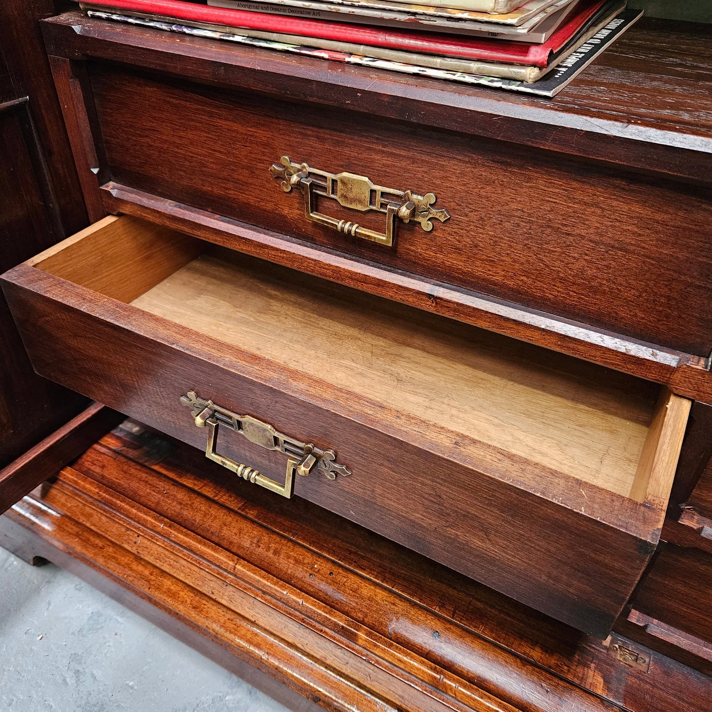 Amazing 19th Century French Walnut Gothic Style Two Door Bookcase