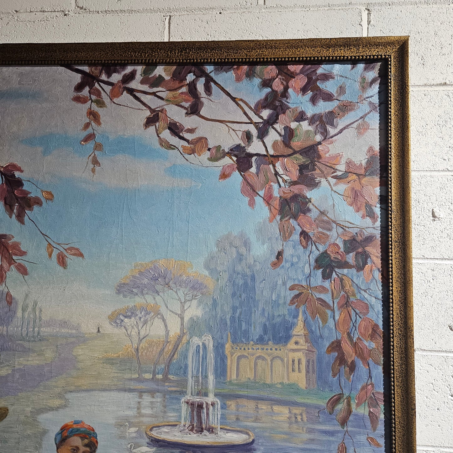Art Deco Oil On Canvas Of Lounging Lady Signed