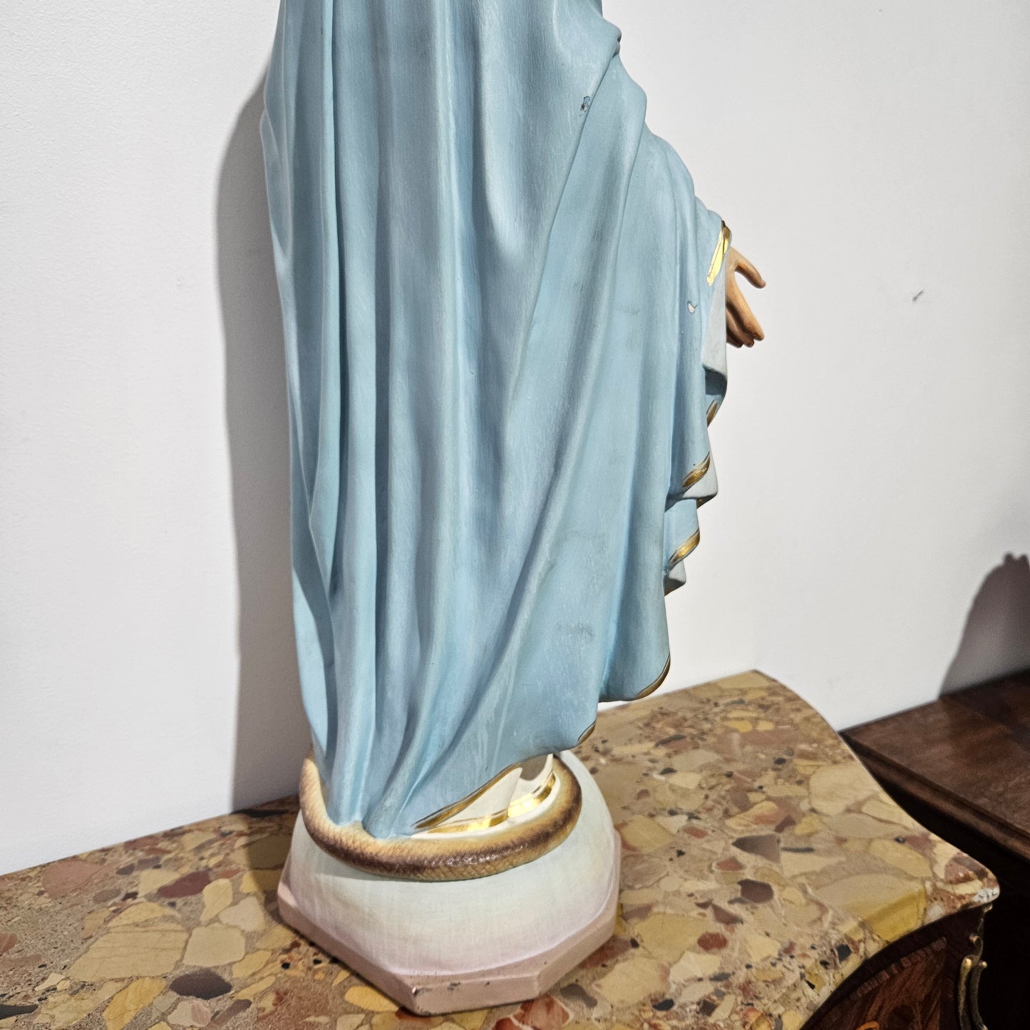 Handpainted & Gilded Plaster Statue of Our Lady by Mattei Bros & Co.