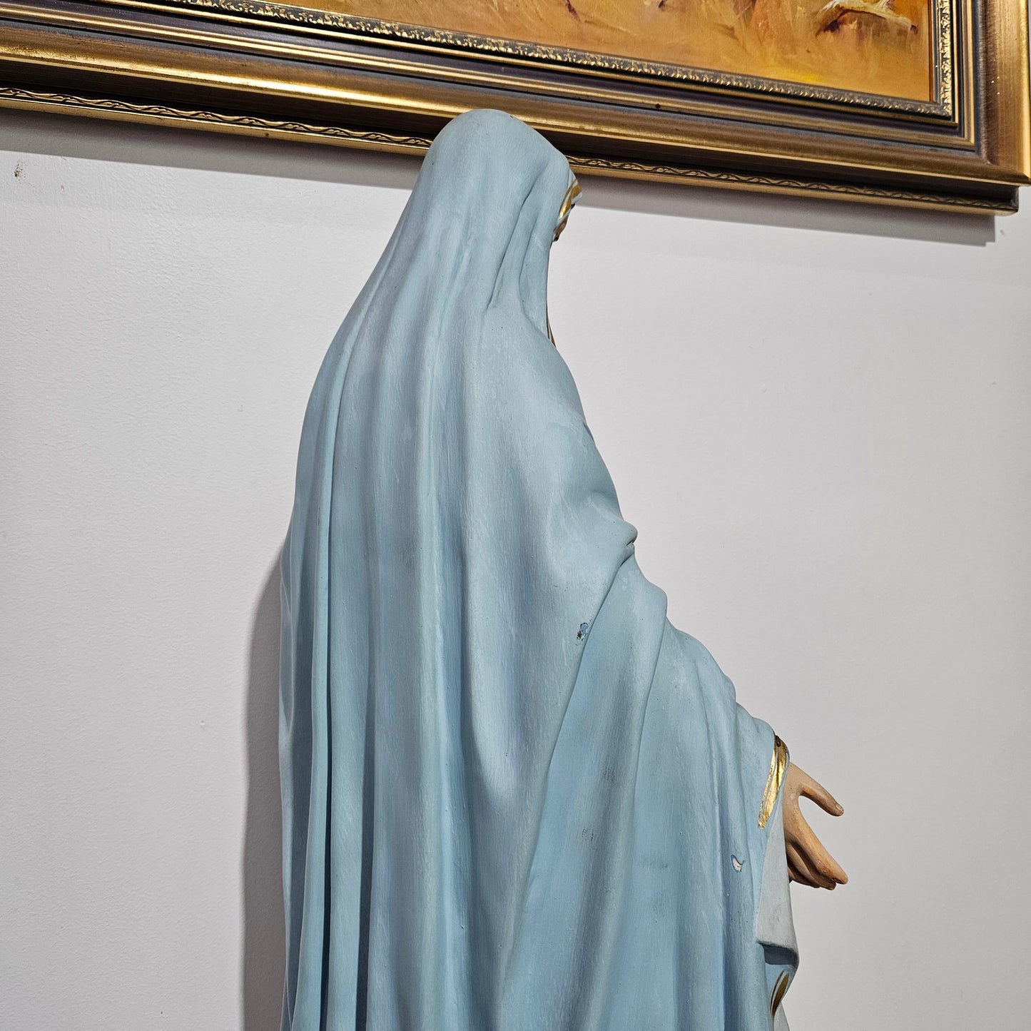 Handpainted & Gilded Plaster Statue of Our Lady by Mattei Bros & Co.