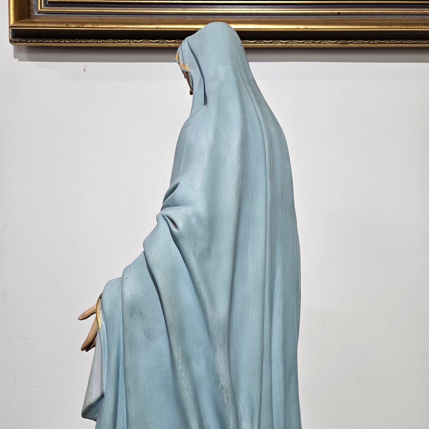 Handpainted & Gilded Plaster Statue of Our Lady by Mattei Bros & Co.
