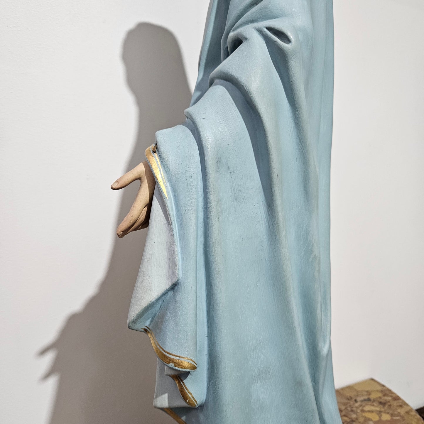 Handpainted & Gilded Plaster Statue of Our Lady by Mattei Bros & Co.