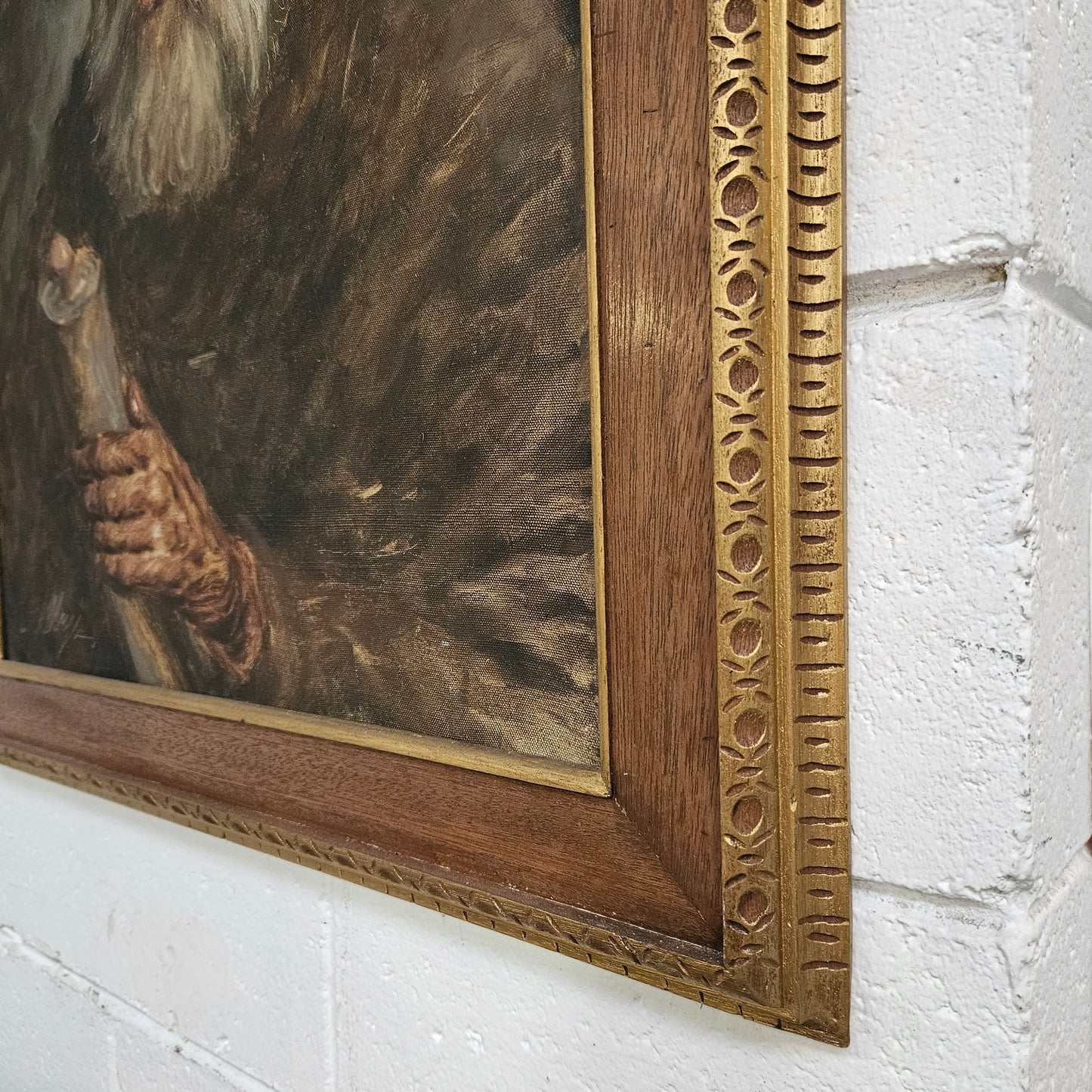 European 'Man Holding Scroll' Oil On Canvas In Frame