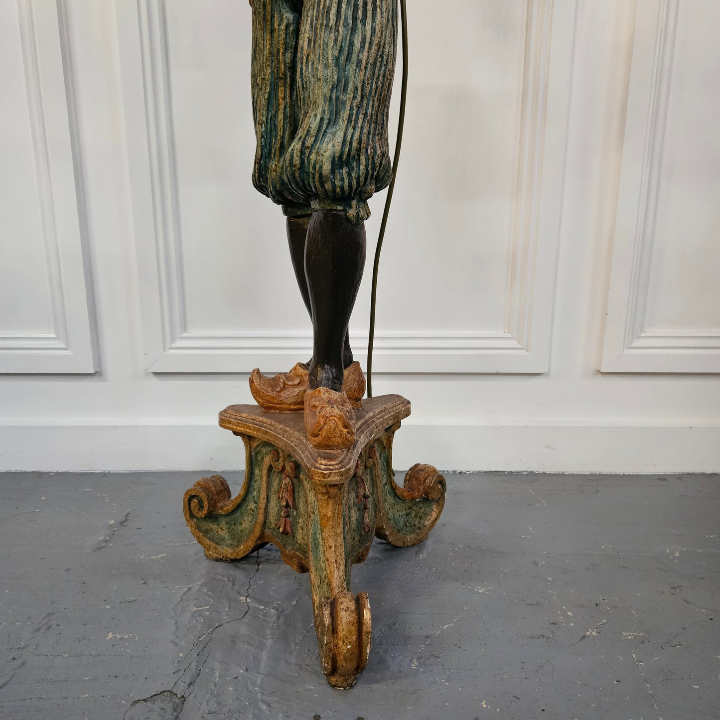 Sourced From France 10 Arm Blackamoor Floor Lamp