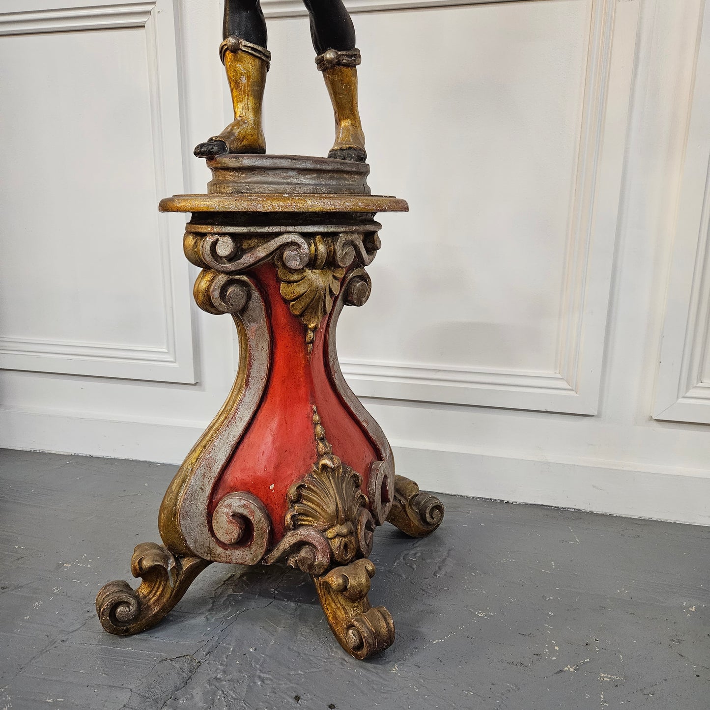 Sourced From France 3 Light Blackamoor Floor Lamp