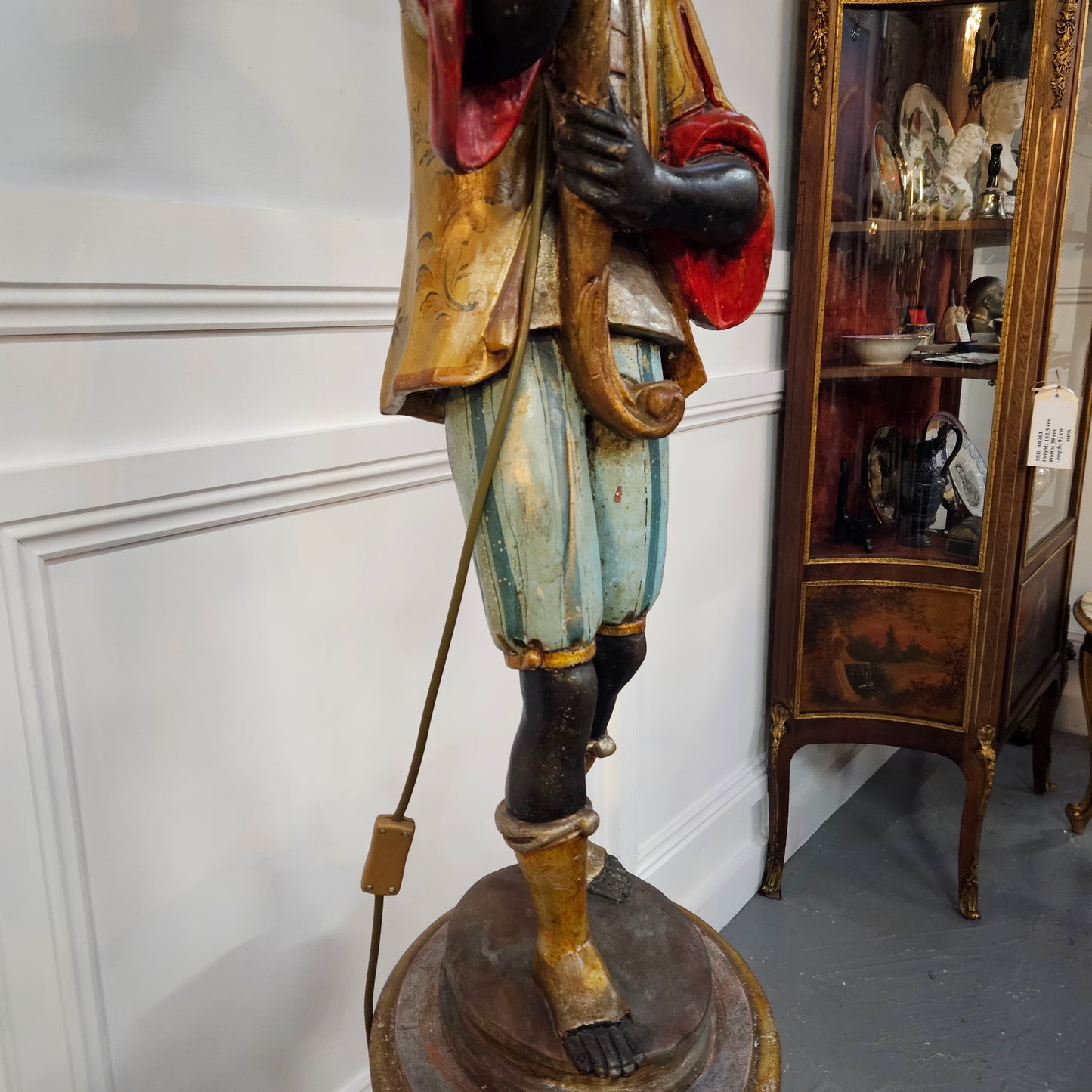 Sourced From France 3 Light Blackamoor Floor Lamp