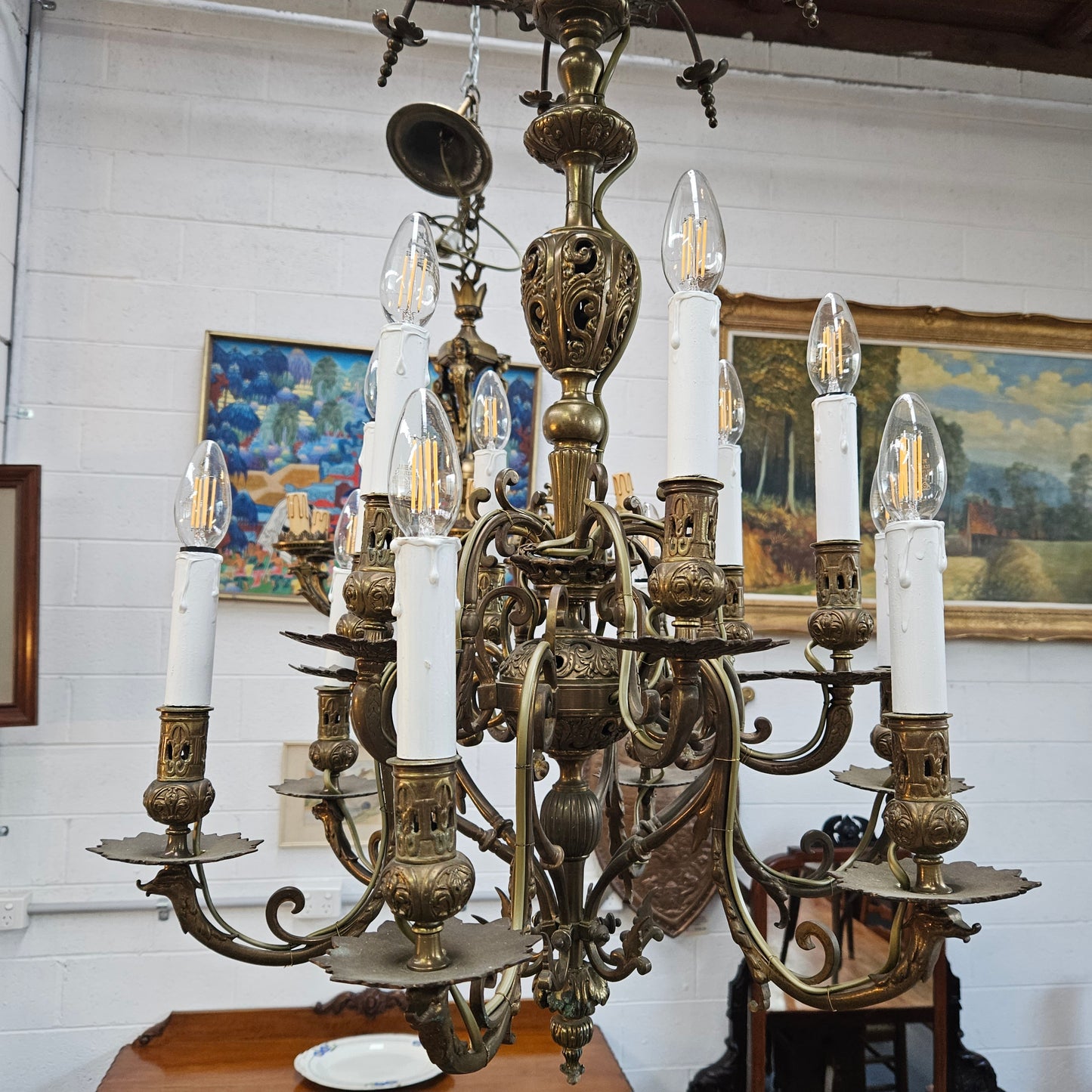 Beautiful Flemish Bronze Chandelier