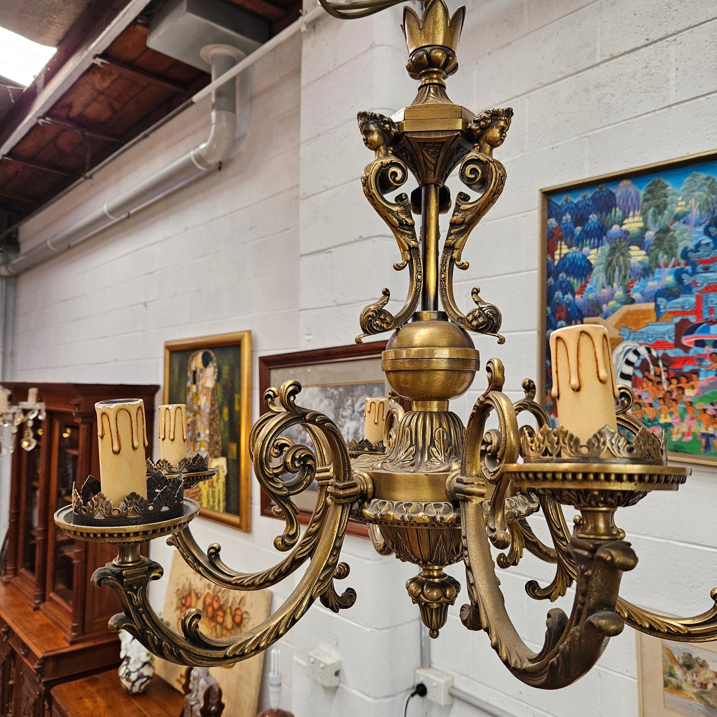 Napoleon III French Bronze Chandelier