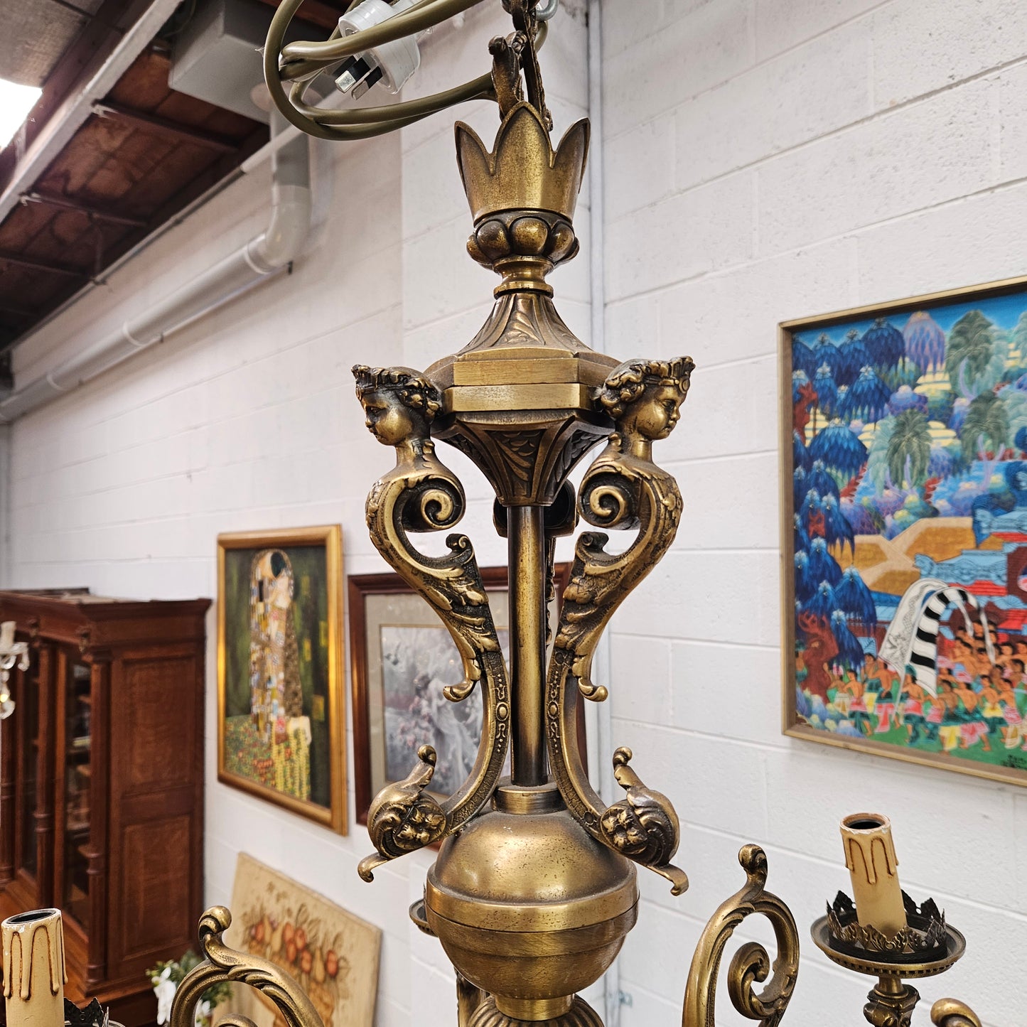 Napoleon III French Bronze Chandelier