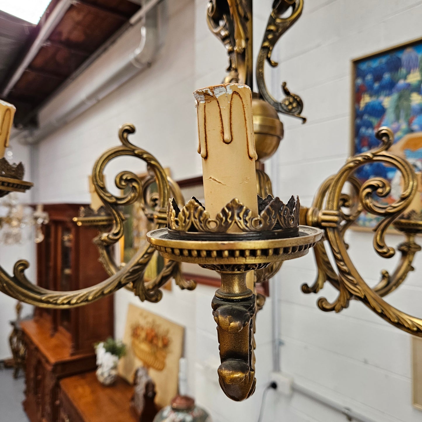 Napoleon III French Bronze Chandelier