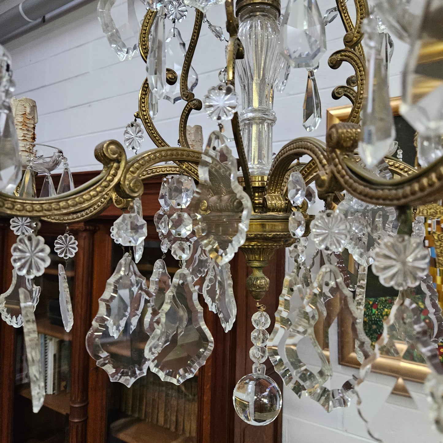 Late 19th Century French Bronze And Crystal Chandelier