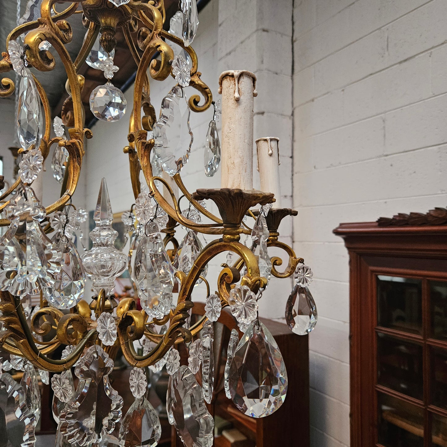Large Parisian Crystal And Gilt Bronze Chandelier