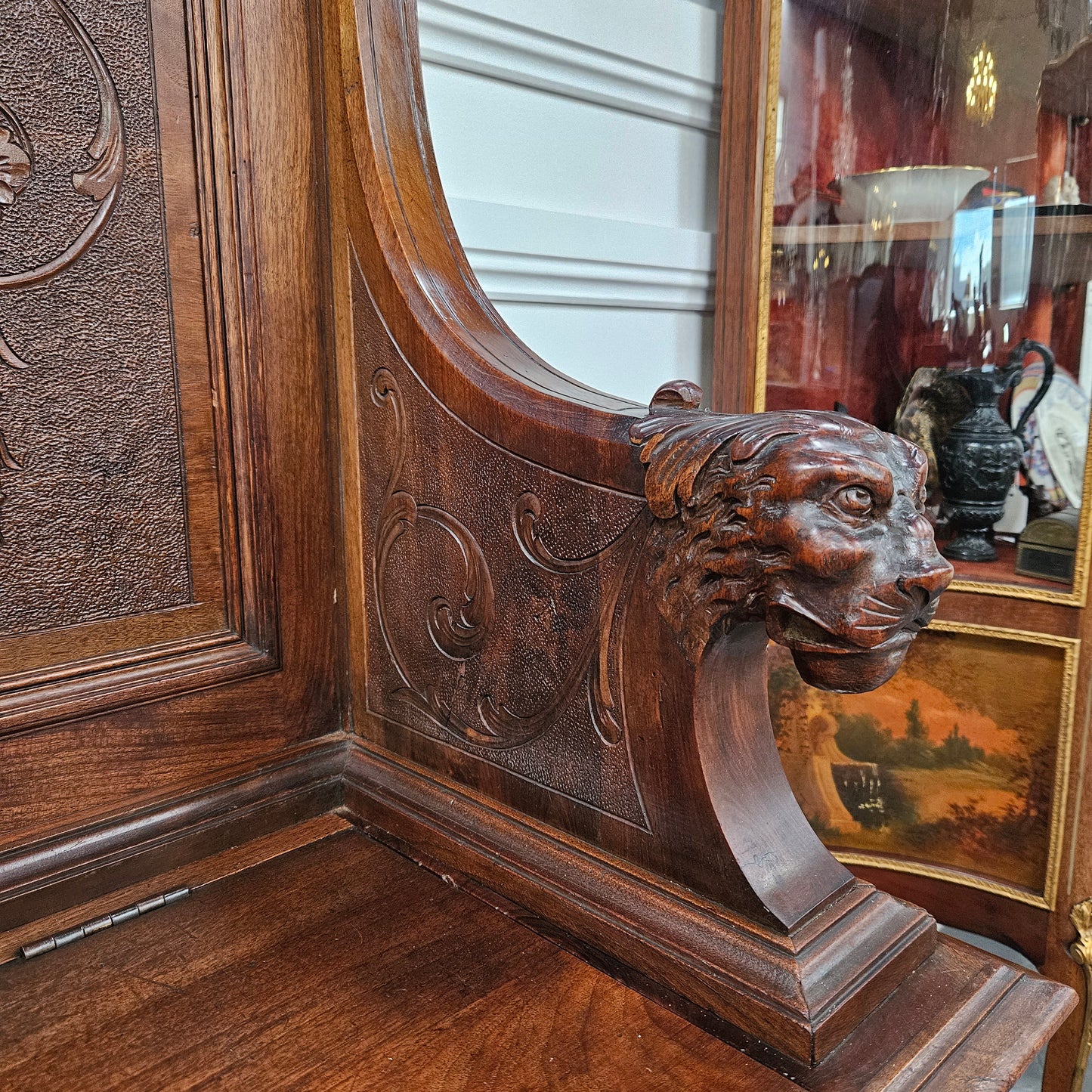 Fabulous 19th Century French Walnut Hall Seat