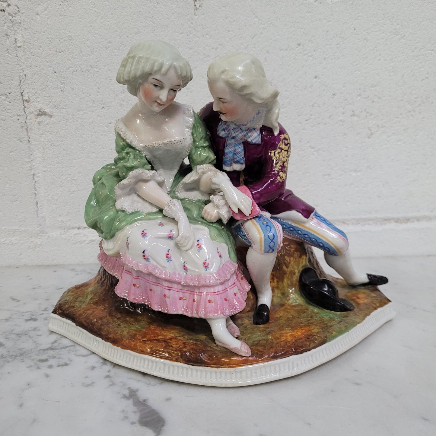 Substantial Victorian German figured group. Sourced locally and has good detail and coloring. In good original condition.