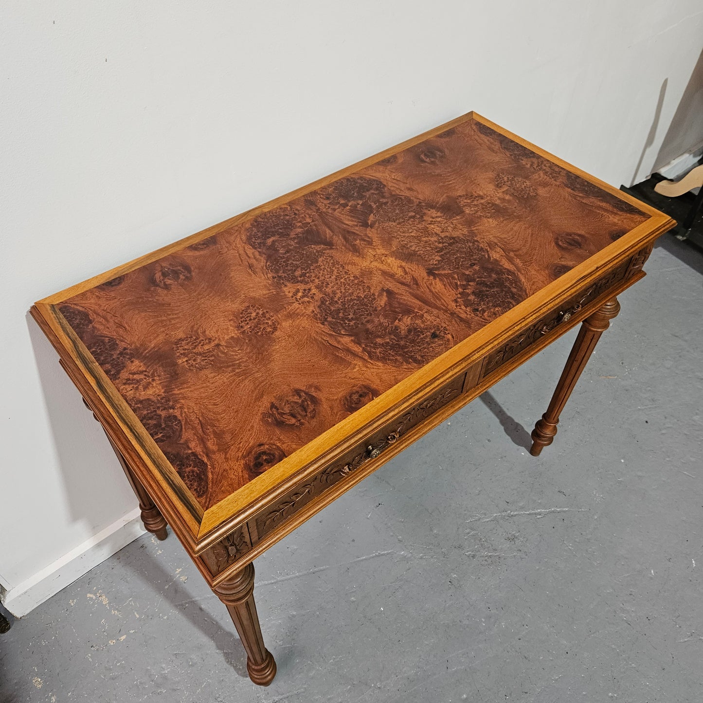 Beautifully Carved French Louis XVI Style Console Table or Desk