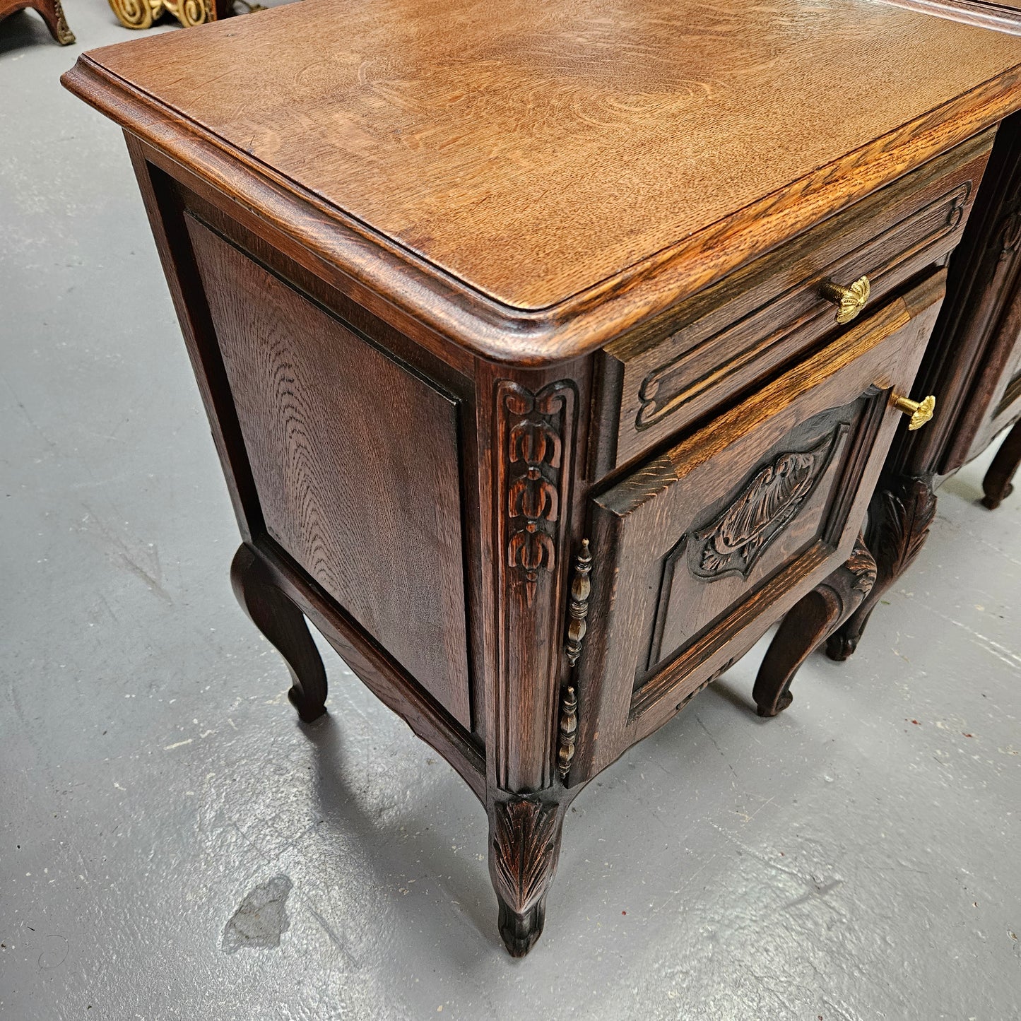 Pair of Hard to Find French Louis XV Style Bedside Cabinets