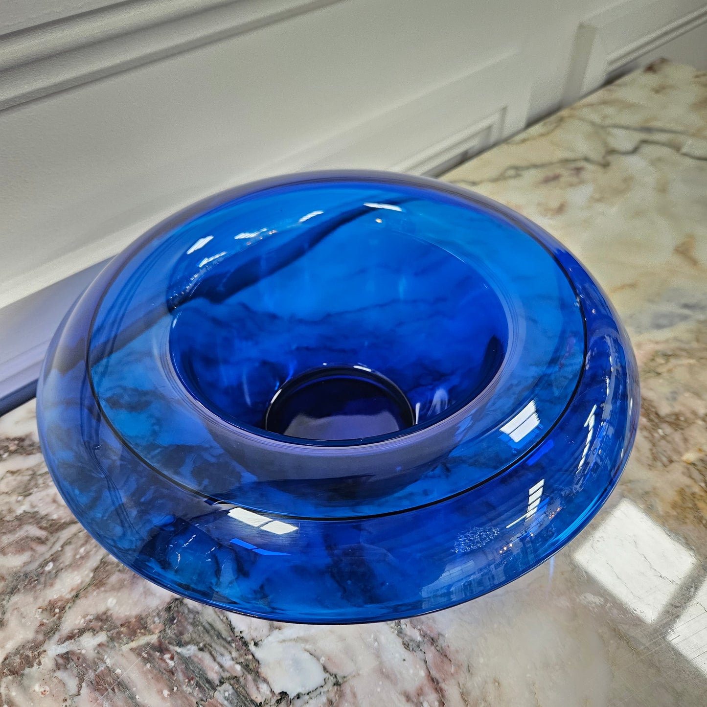 Art Deco Bristol Blue Float Bowl