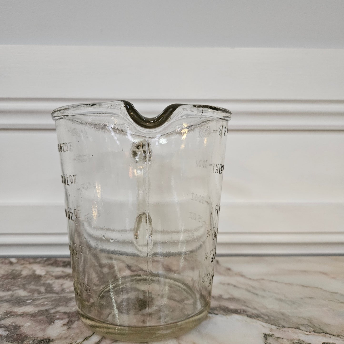Vintage Solid Glass Measuring Jug