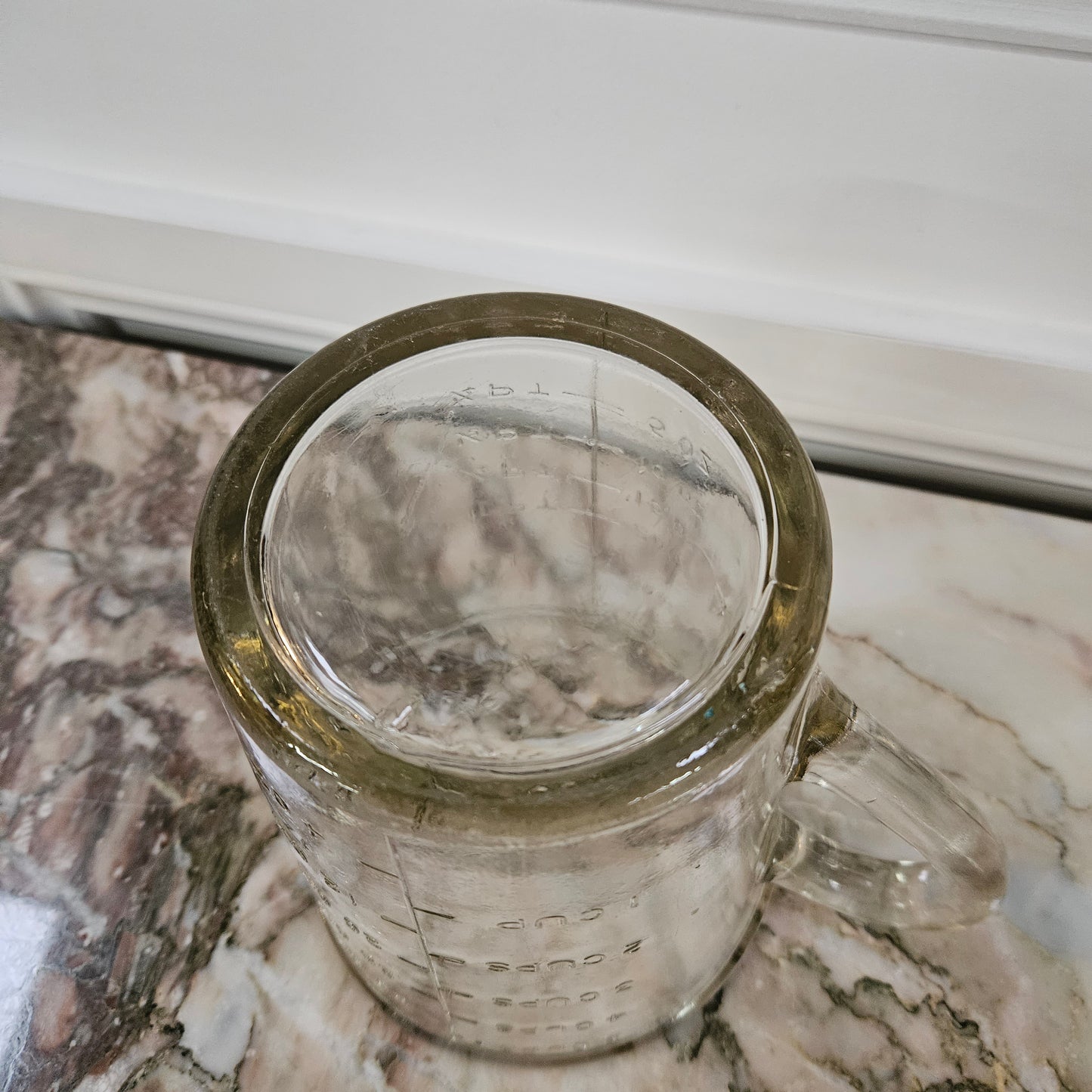 Vintage Solid Glass Measuring Jug