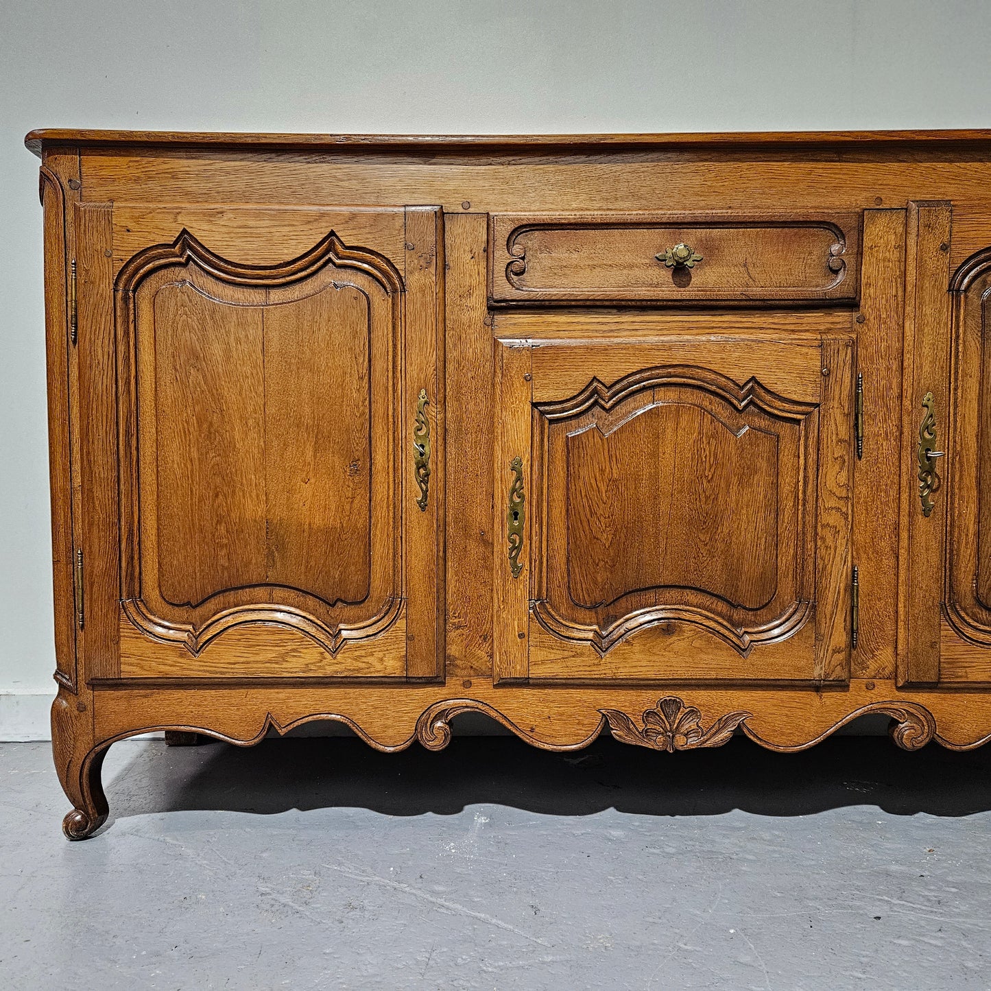 19th Century French Oak Three Door Sideboard