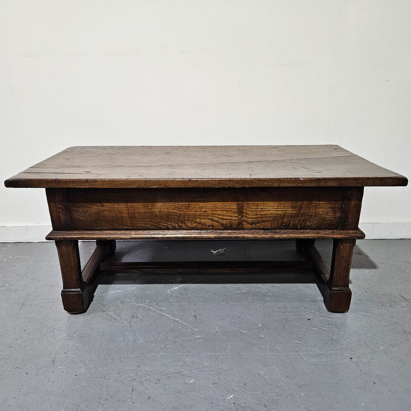 Rustic French Oak Coffee Table With Two Drawers