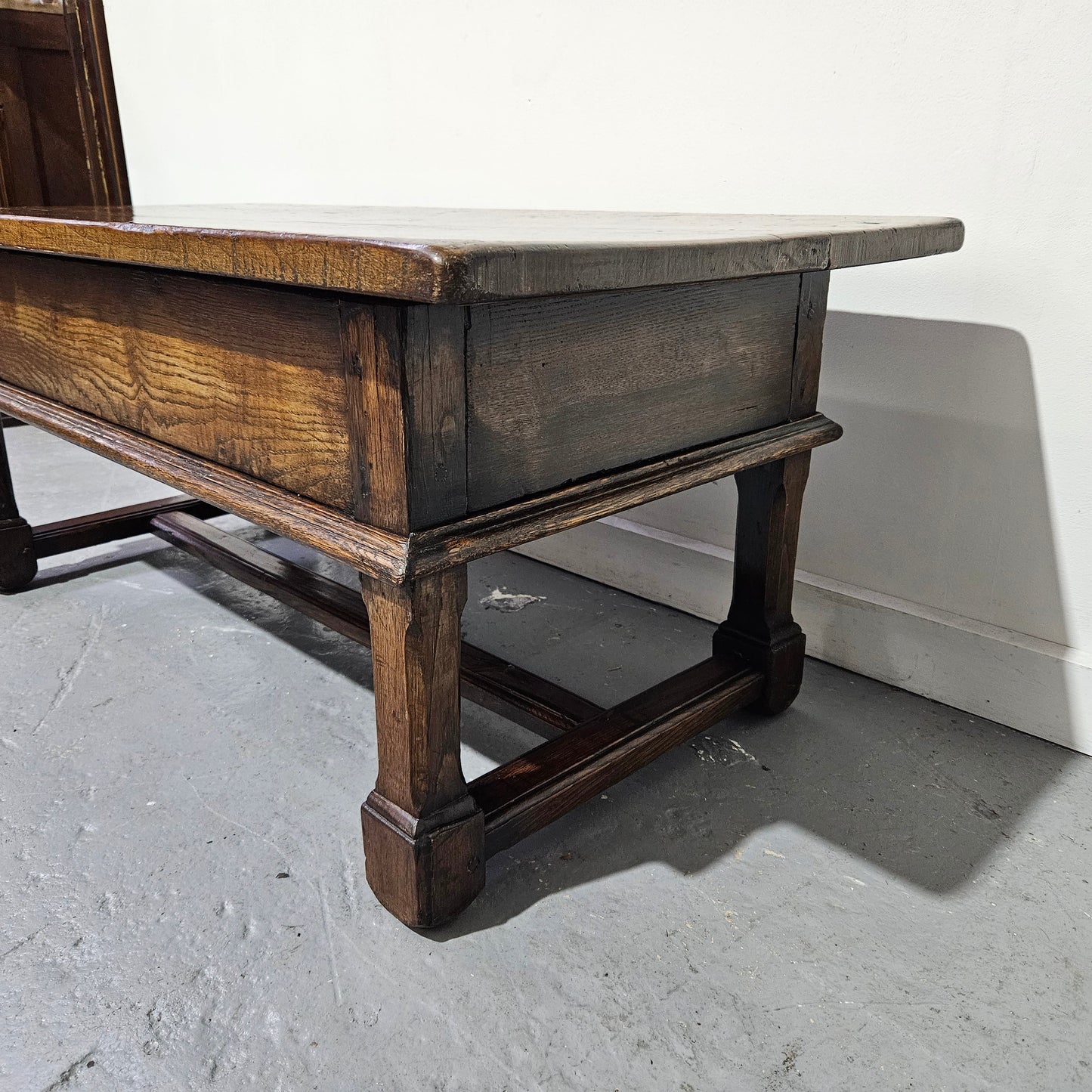 Rustic French Oak Coffee Table With Two Drawers