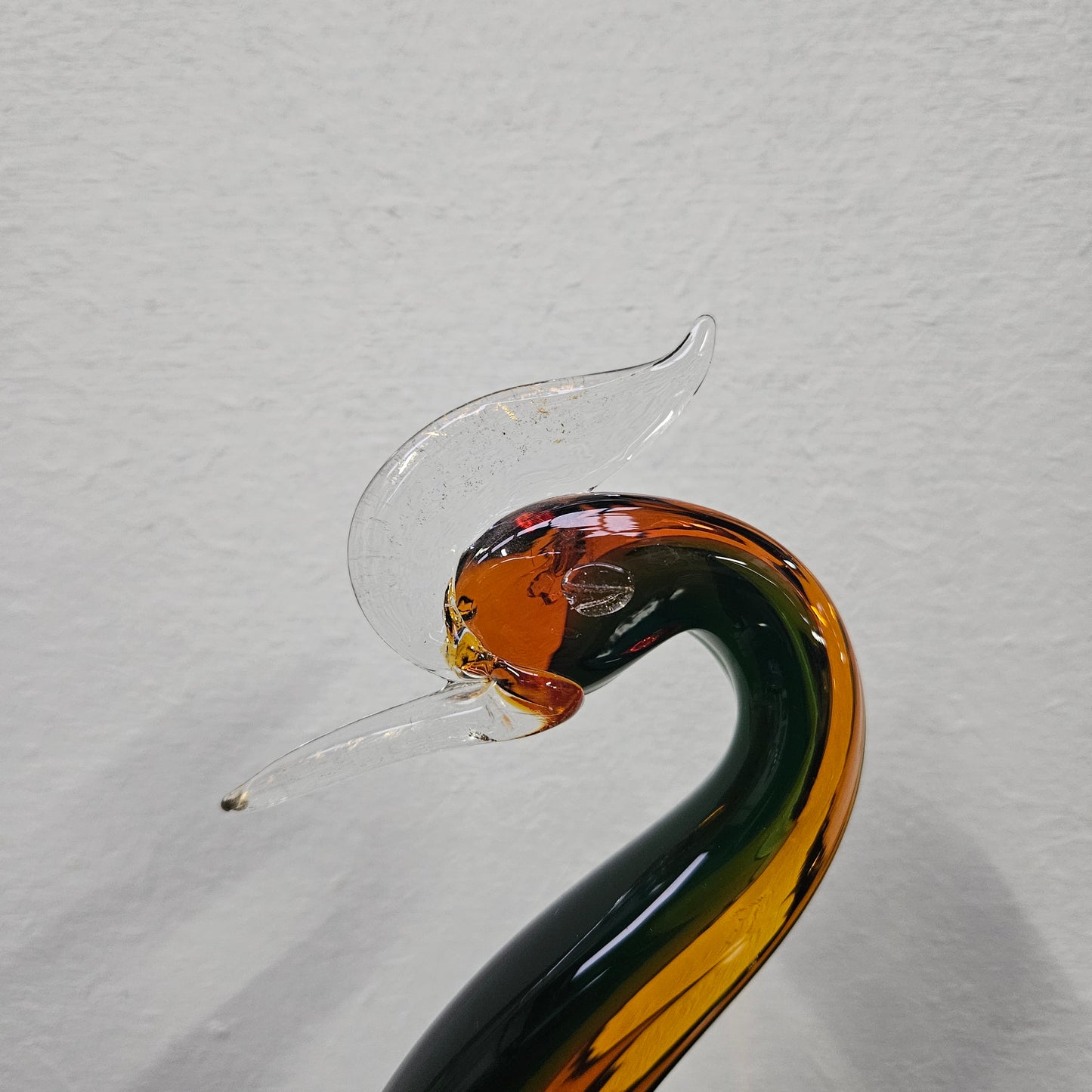 Vintage Murano "Sommerso" Glass Swan