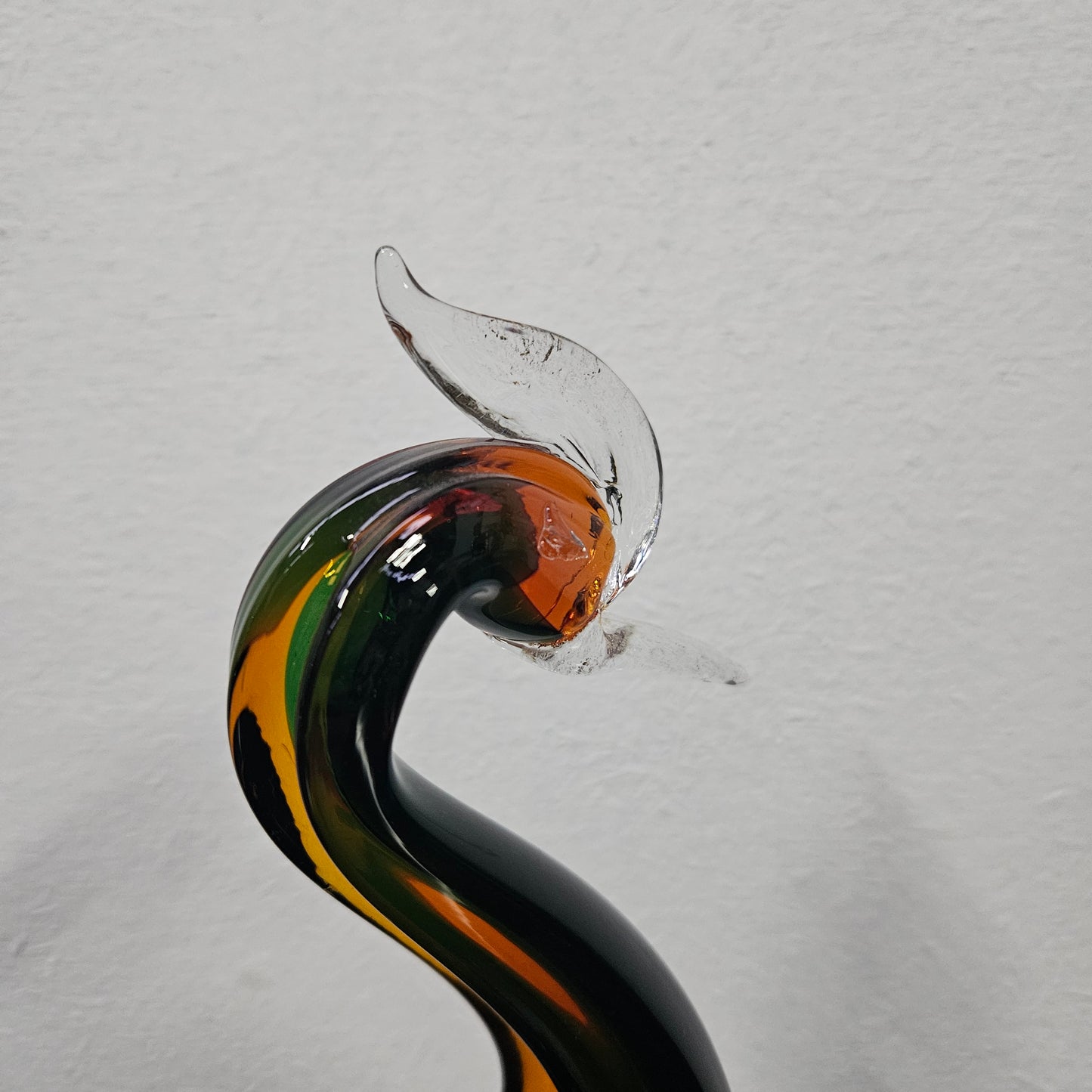 Vintage Murano "Sommerso" Glass Swan